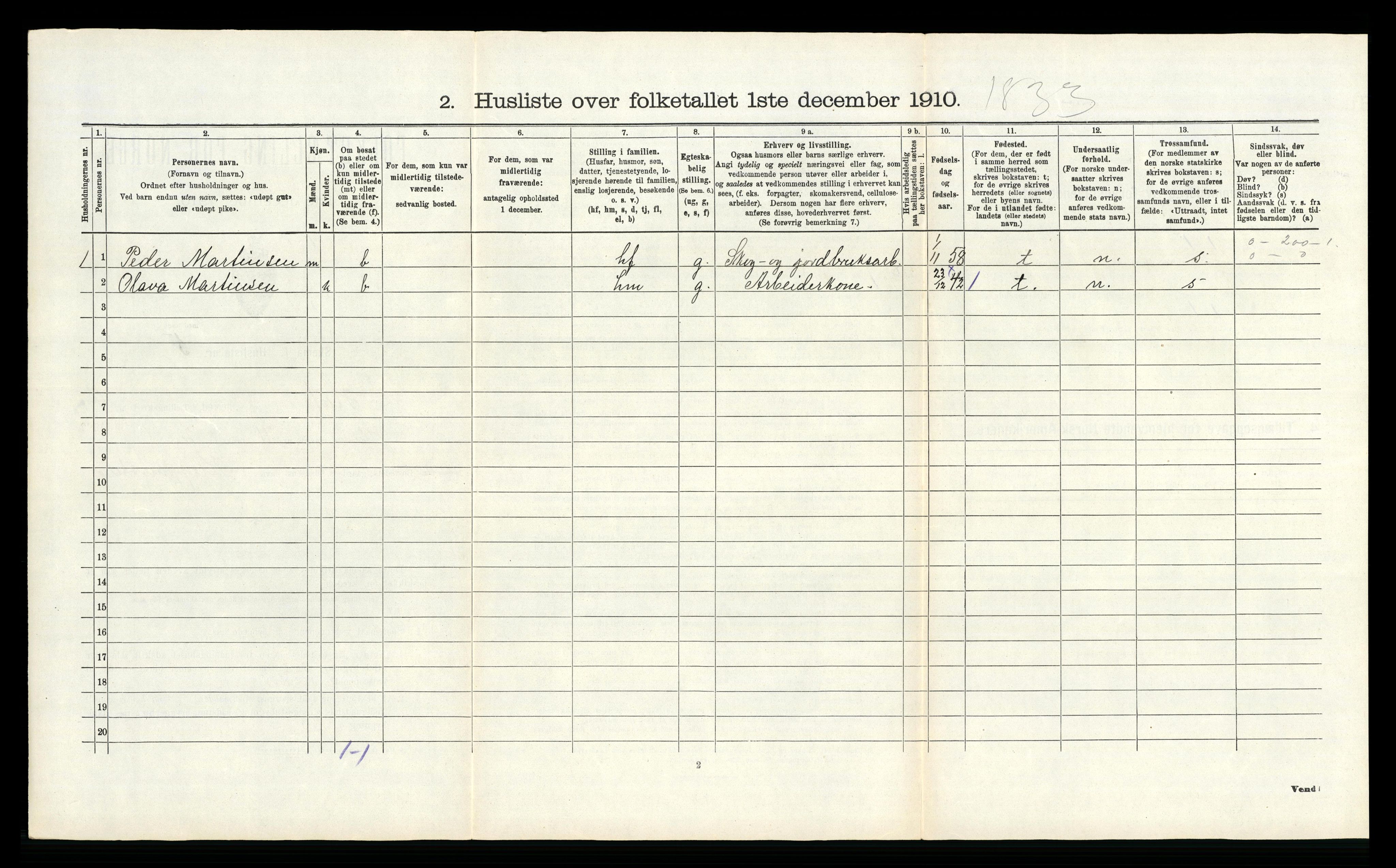 RA, 1910 census for Hof, 1910, p. 681