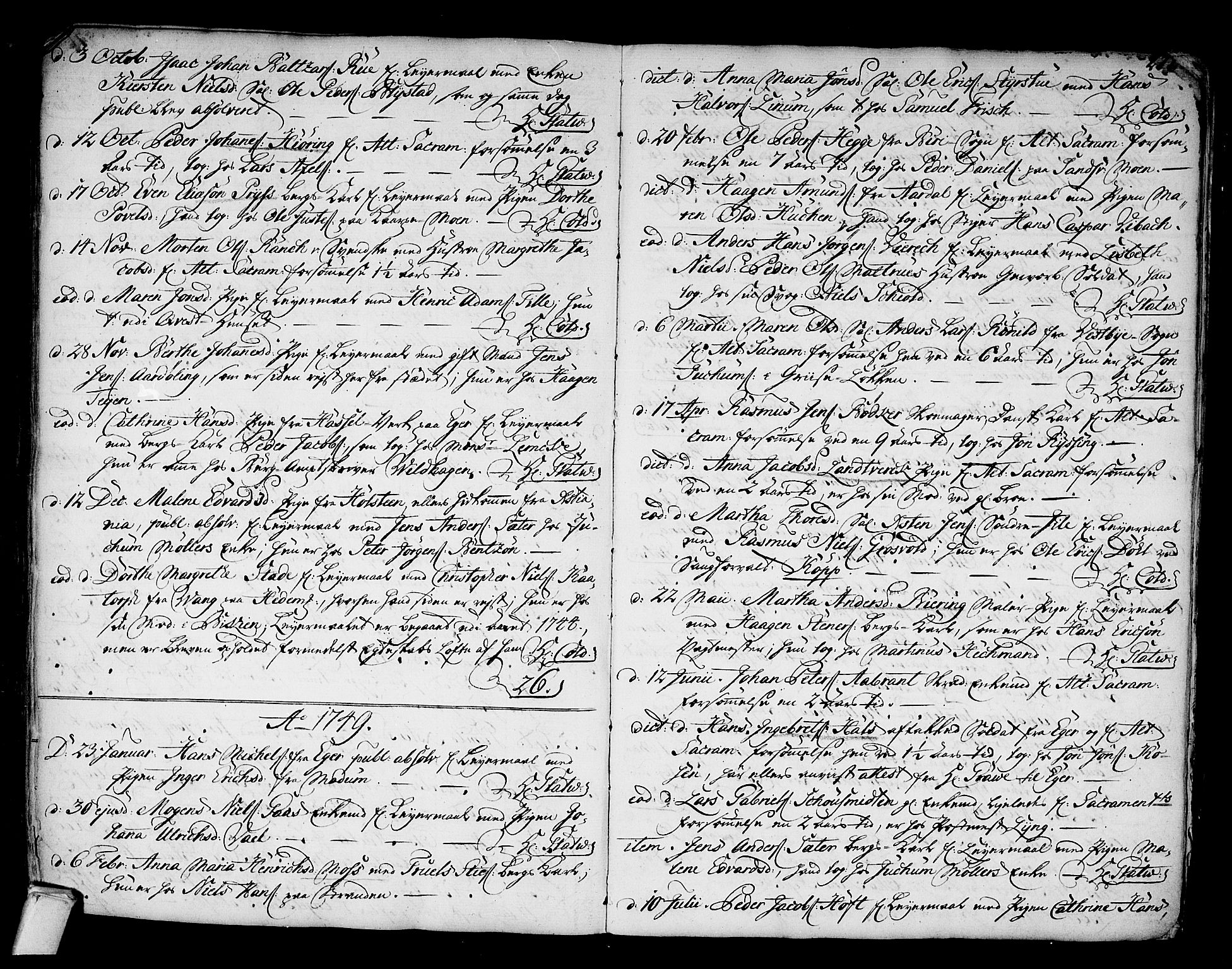 Kongsberg kirkebøker, SAKO/A-22/F/Fa/L0003: Parish register (official) no. I 3, 1744-1755, p. 272