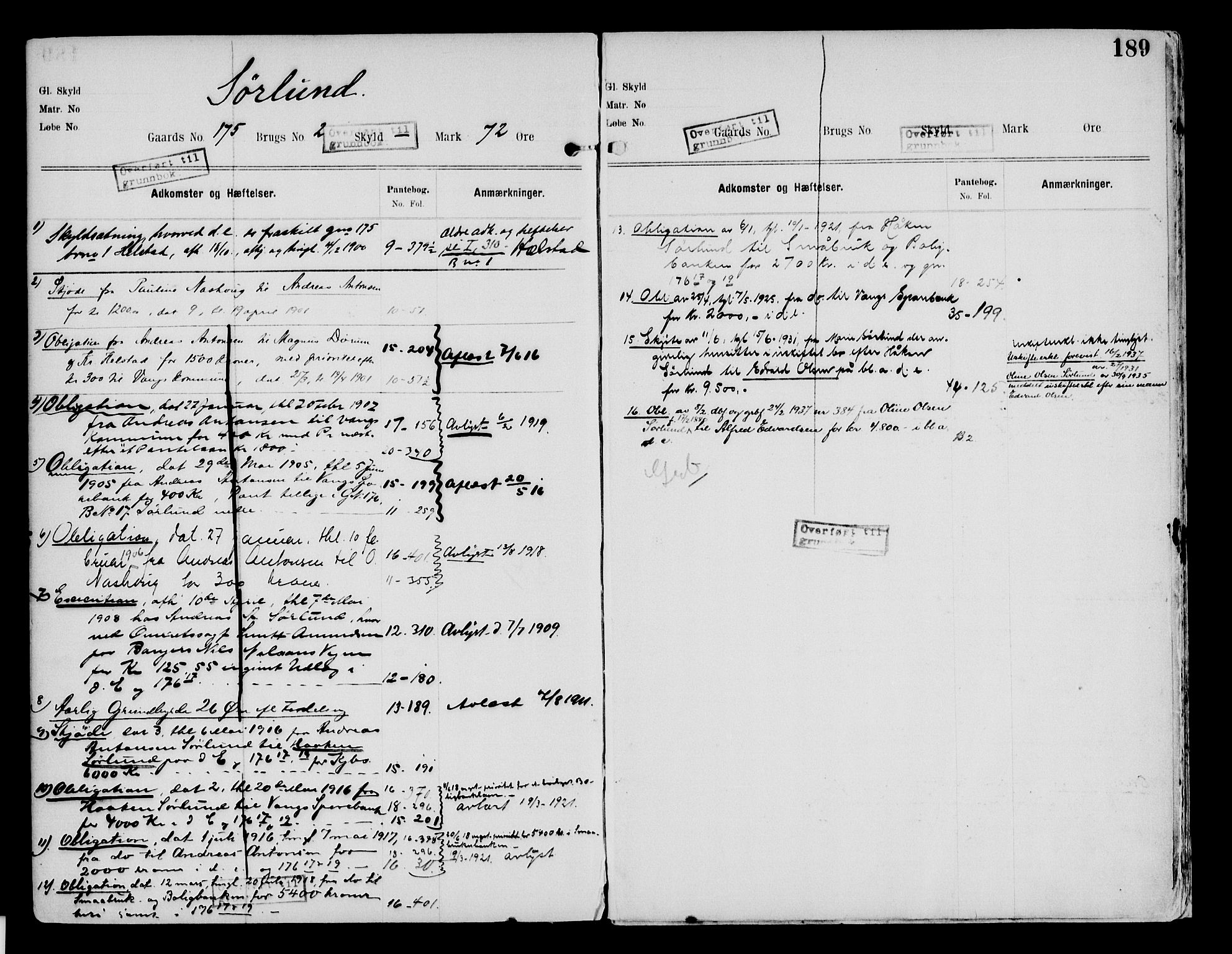 Nord-Hedmark sorenskriveri, SAH/TING-012/H/Ha/Had/Hade/L0002: Mortgage register no. 4.2, 1893-1940, p. 189