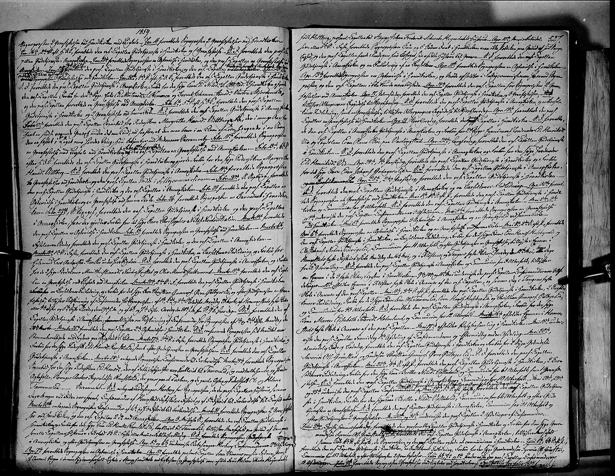 Stange prestekontor, AV/SAH-PREST-002/K/L0012: Parish register (official) no. 12, 1852-1862, p. 527