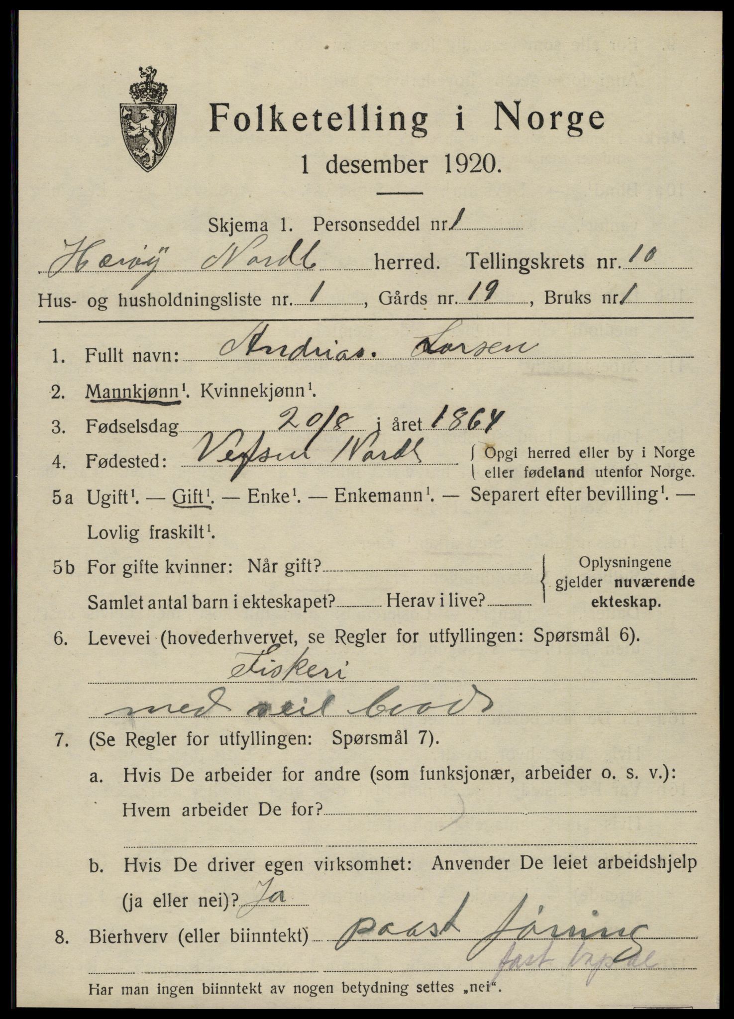 SAT, 1920 census for Herøy, 1920, p. 5606