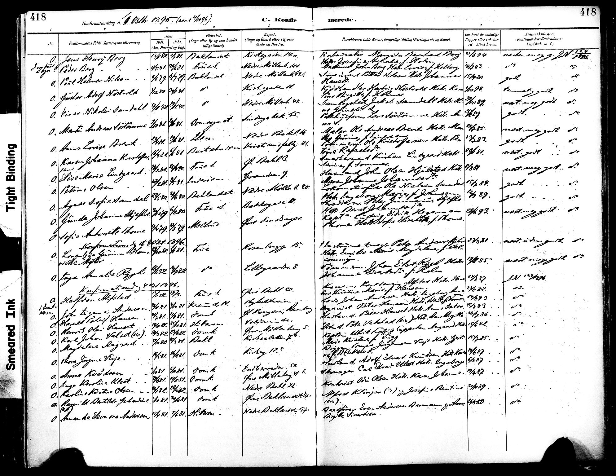 Ministerialprotokoller, klokkerbøker og fødselsregistre - Sør-Trøndelag, SAT/A-1456/604/L0197: Parish register (official) no. 604A18, 1893-1900, p. 418