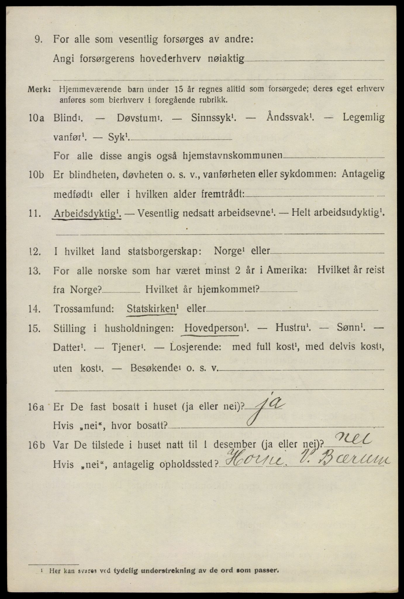 SAO, 1920 census for Bærum, 1920, p. 9011