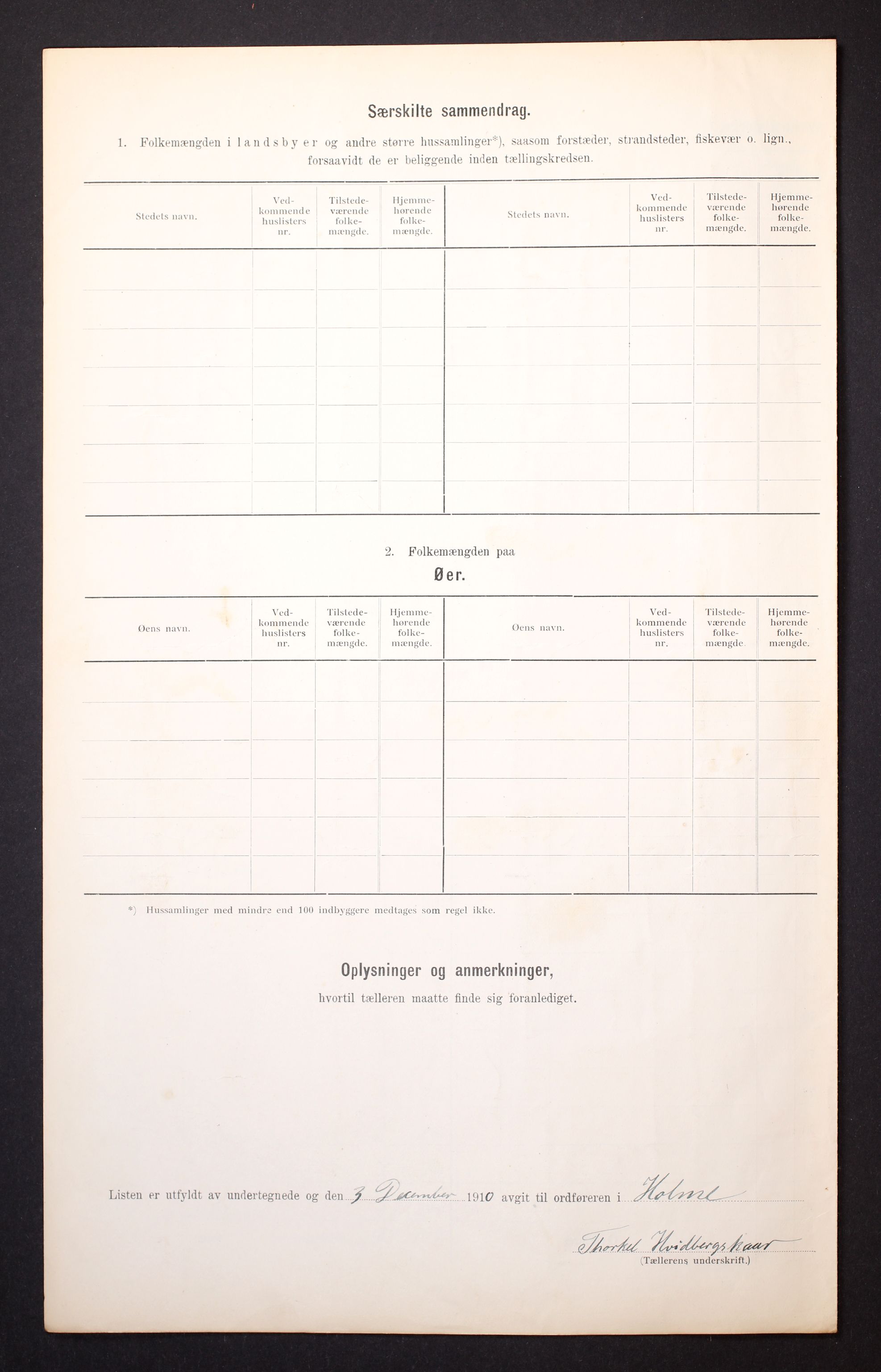 RA, 1910 census for Holum, 1910, p. 36