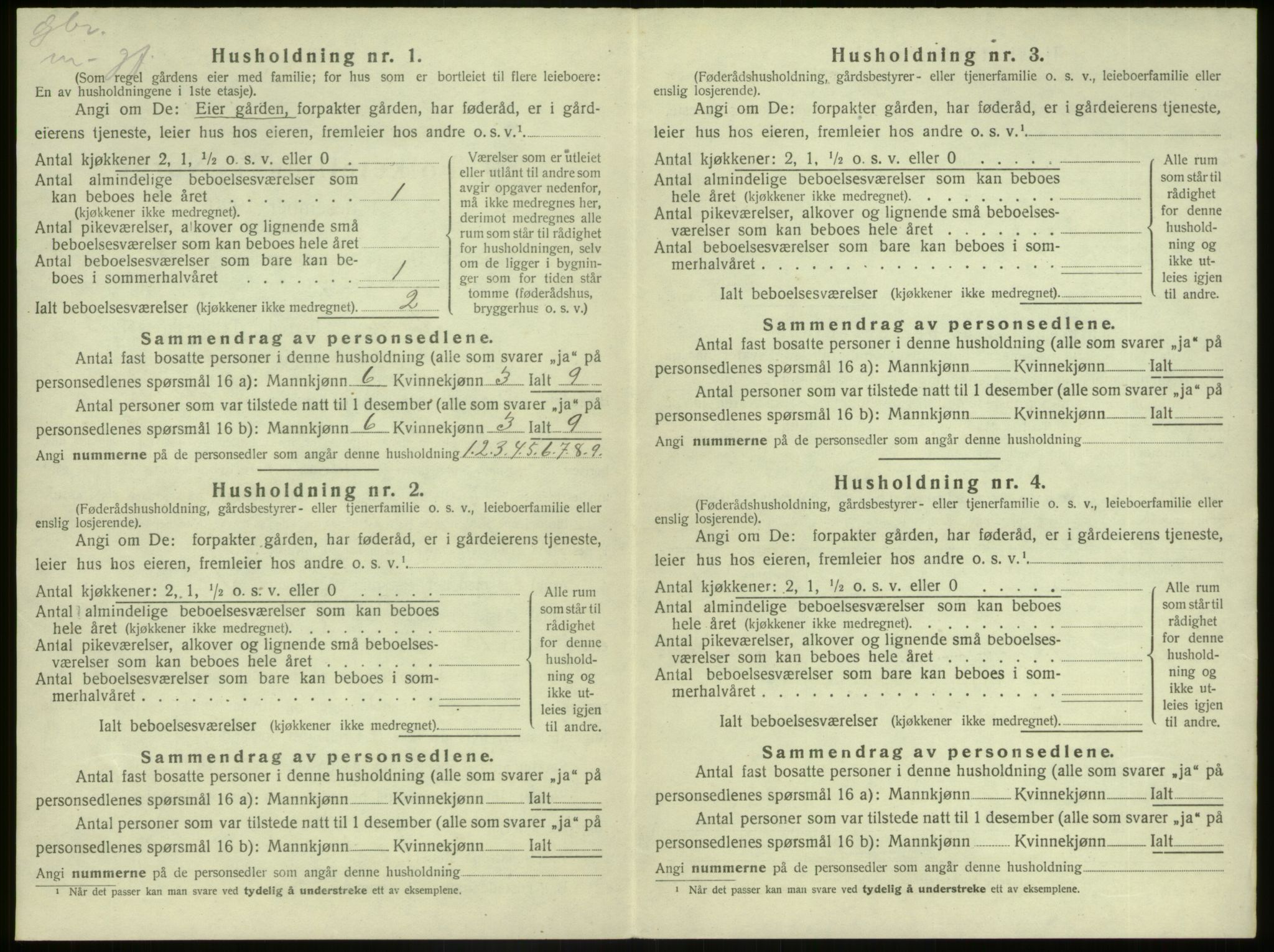 SAB, 1920 census for Kinn, 1920, p. 1165