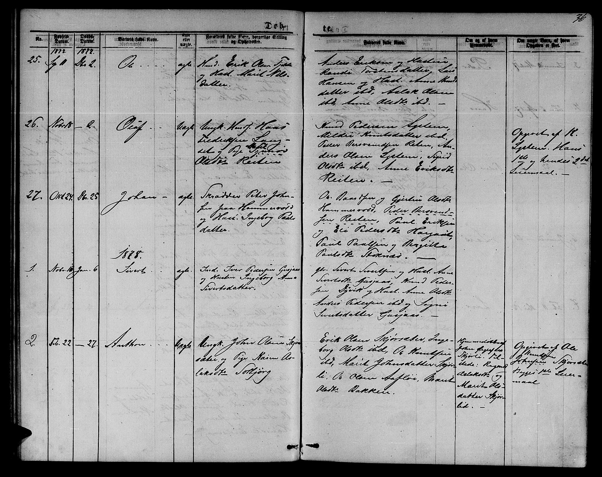 Ministerialprotokoller, klokkerbøker og fødselsregistre - Møre og Romsdal, AV/SAT-A-1454/551/L0630: Parish register (copy) no. 551C02, 1867-1885, p. 36