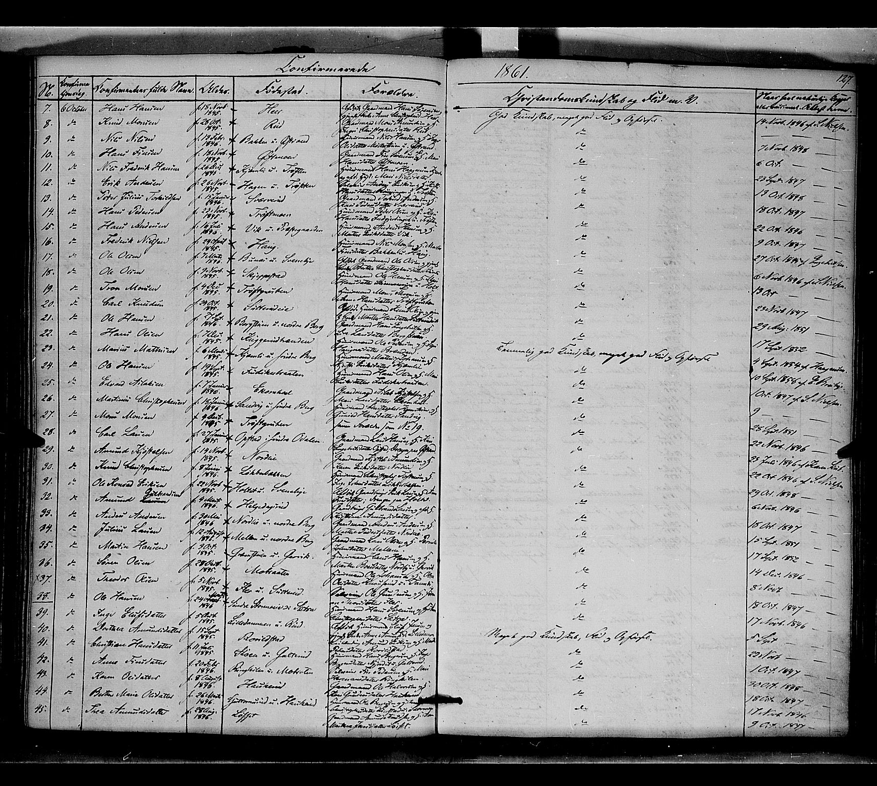 Nord-Odal prestekontor, AV/SAH-PREST-032/H/Ha/Haa/L0003: Parish register (official) no. 3, 1851-1865, p. 127