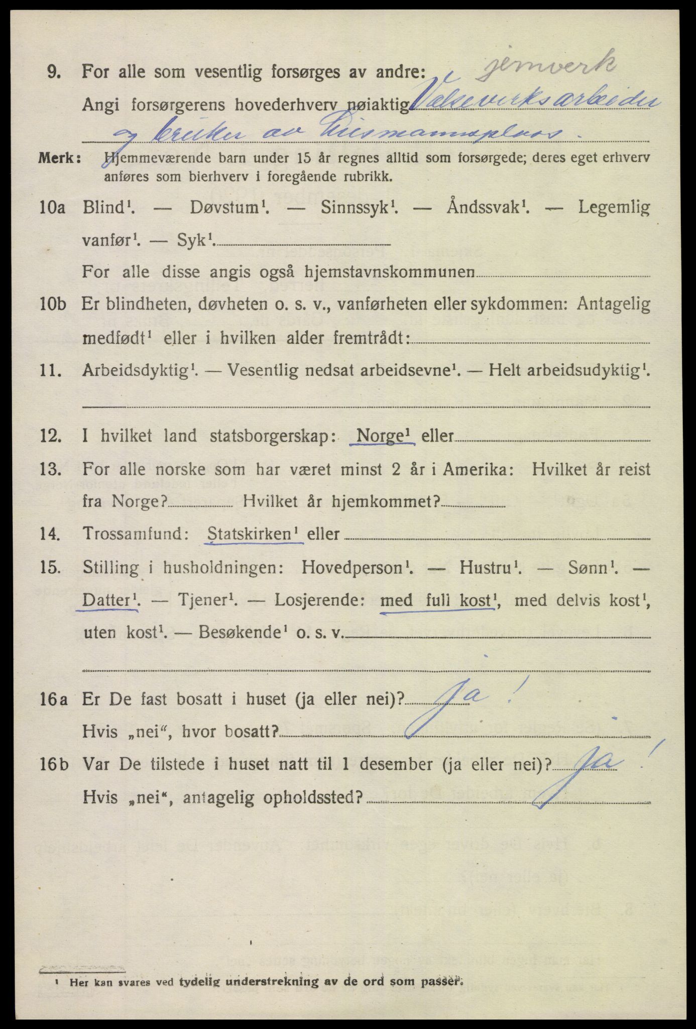 SAK, 1920 census for Holt, 1920, p. 4863