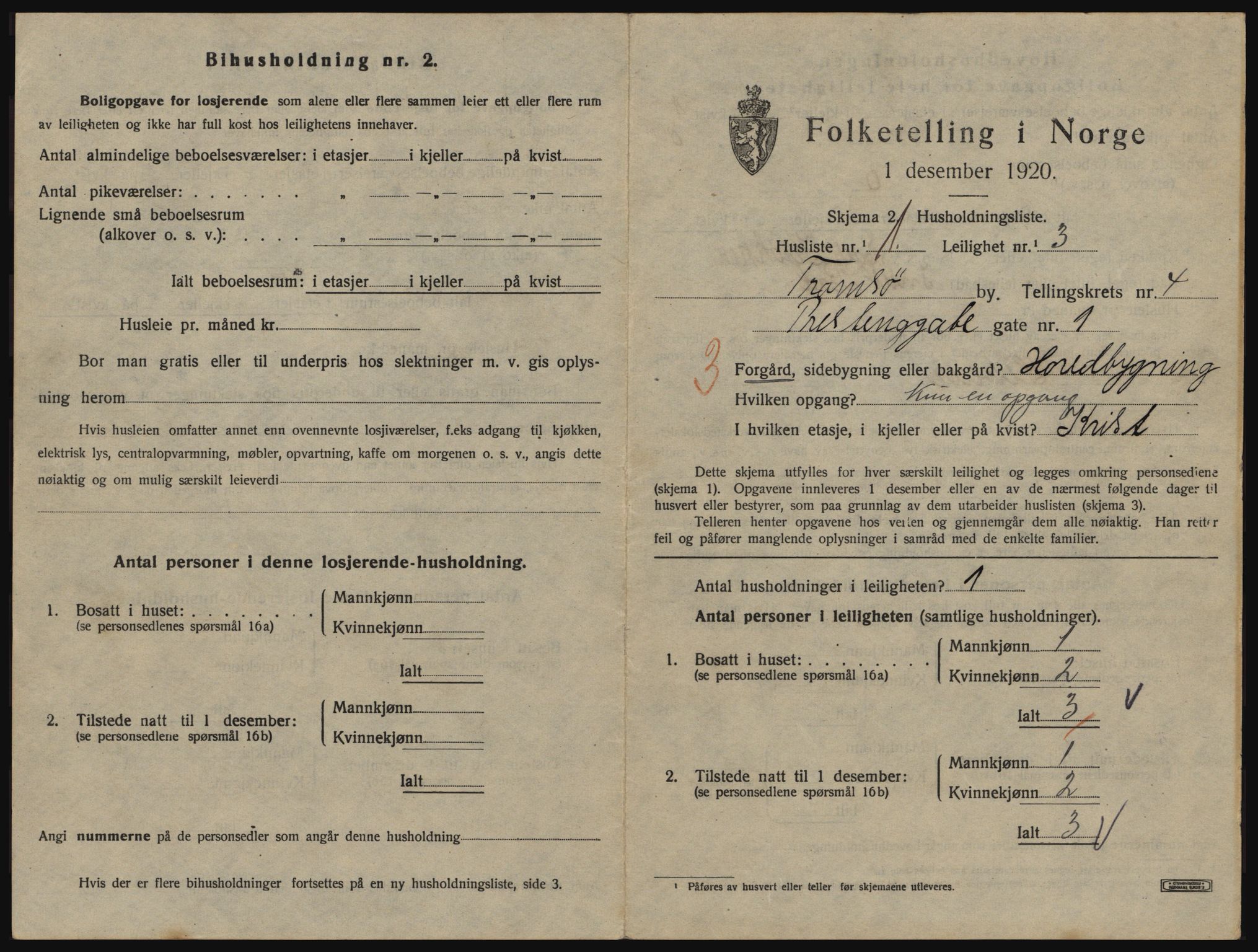 SATØ, 1920 census for Tromsø, 1920, p. 3375