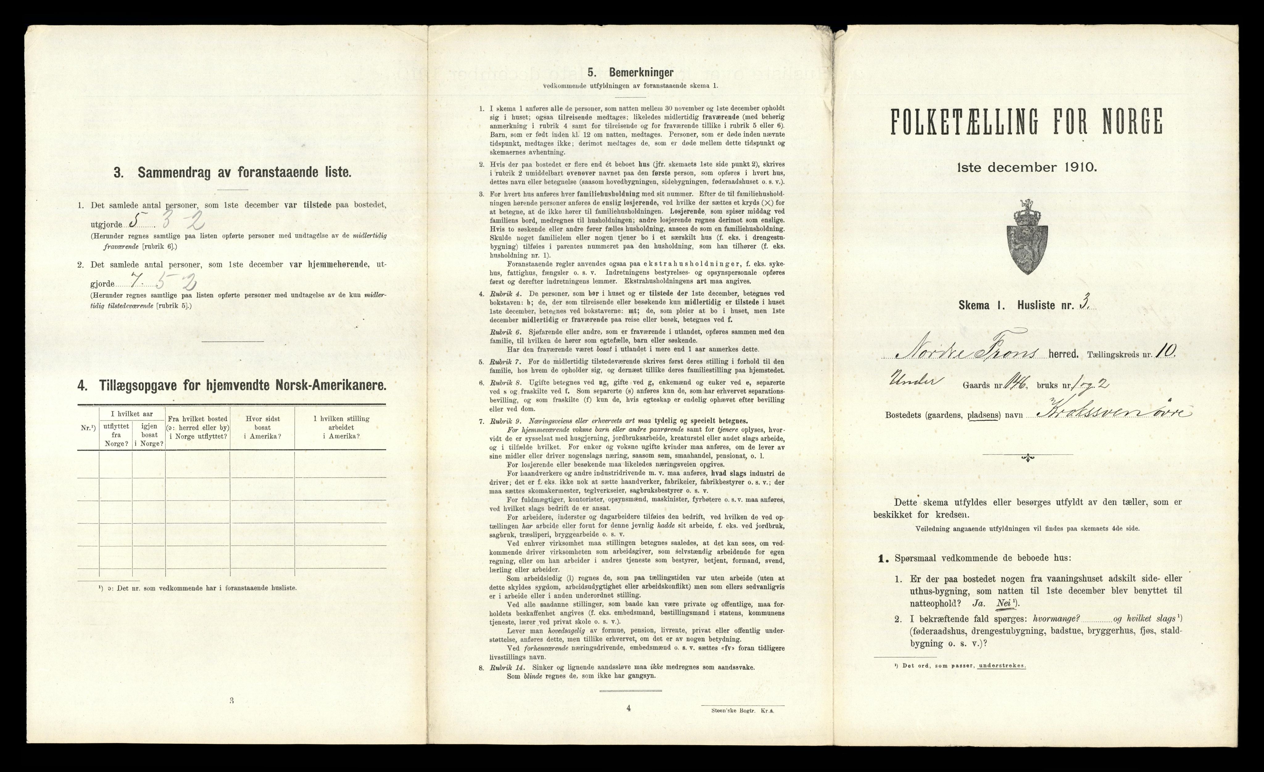 RA, 1910 census for Nord-Fron, 1910, p. 1238