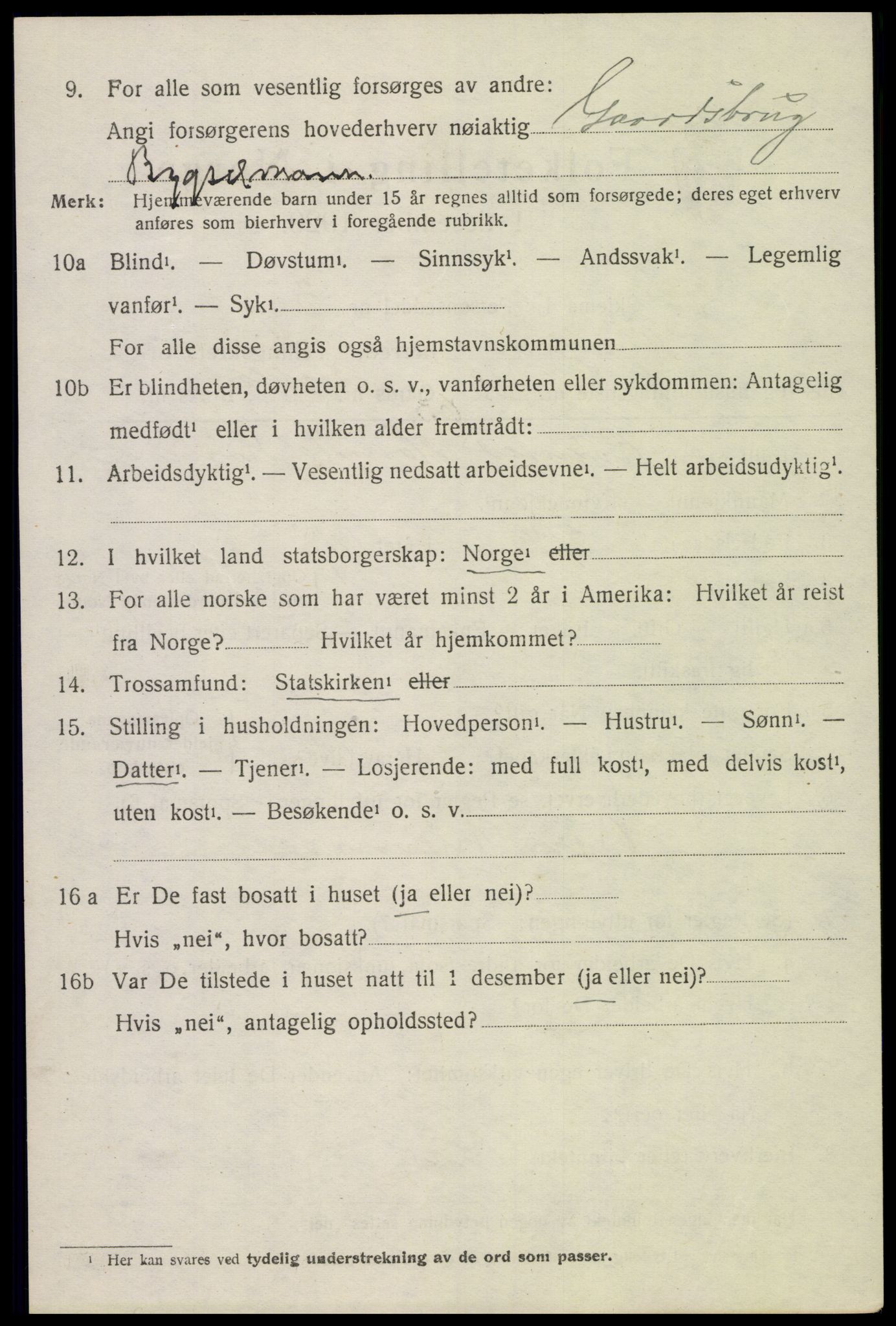 SAH, 1920 census for Vågå, 1920, p. 2017