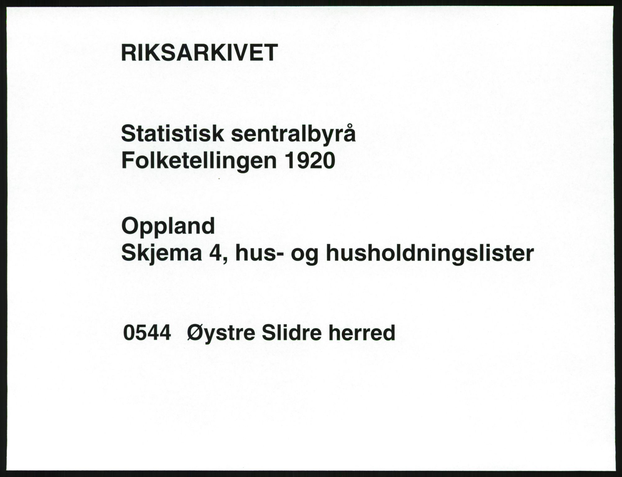 SAH, 1920 census for Øystre Slidre, 1920, p. 39