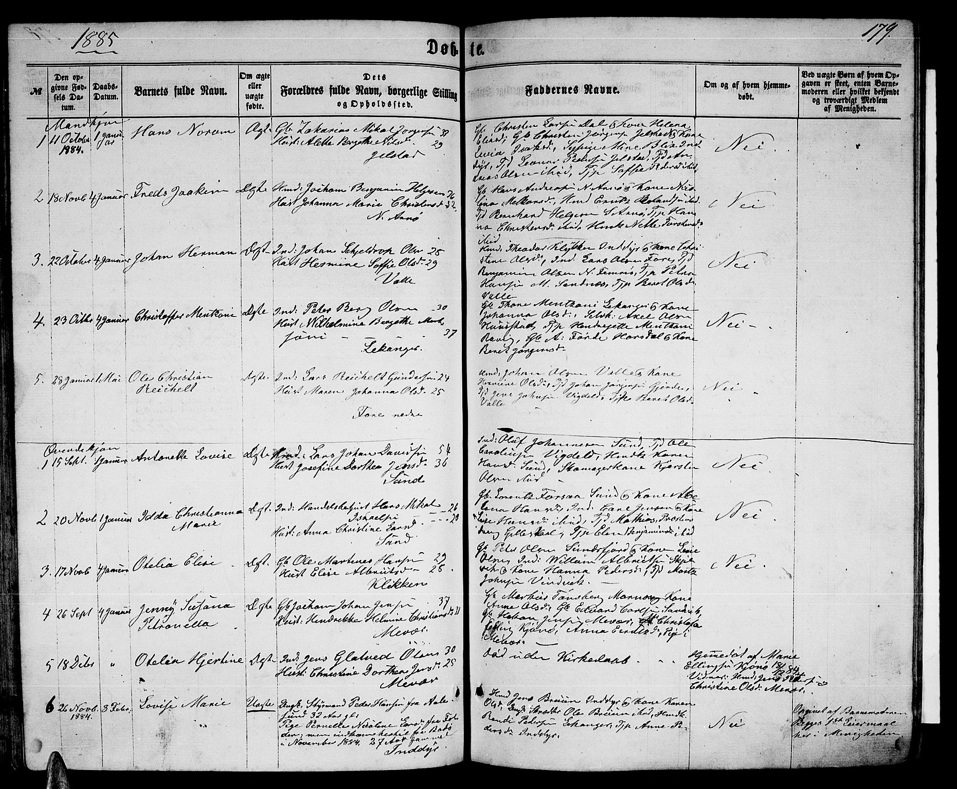 Ministerialprotokoller, klokkerbøker og fødselsregistre - Nordland, AV/SAT-A-1459/805/L0107: Parish register (copy) no. 805C03, 1862-1885, p. 179