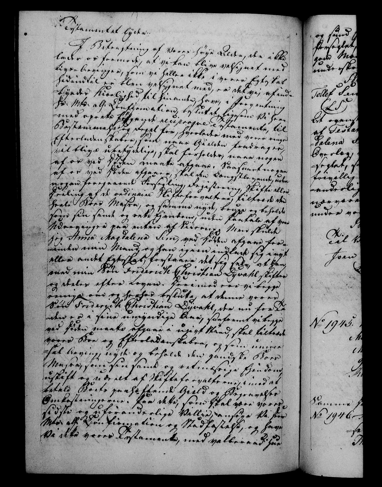 Danske Kanselli 1800-1814, RA/EA-3024/H/Hf/Hfb/Hfba/L0001: Registranter, 1800-1801, p. 443b