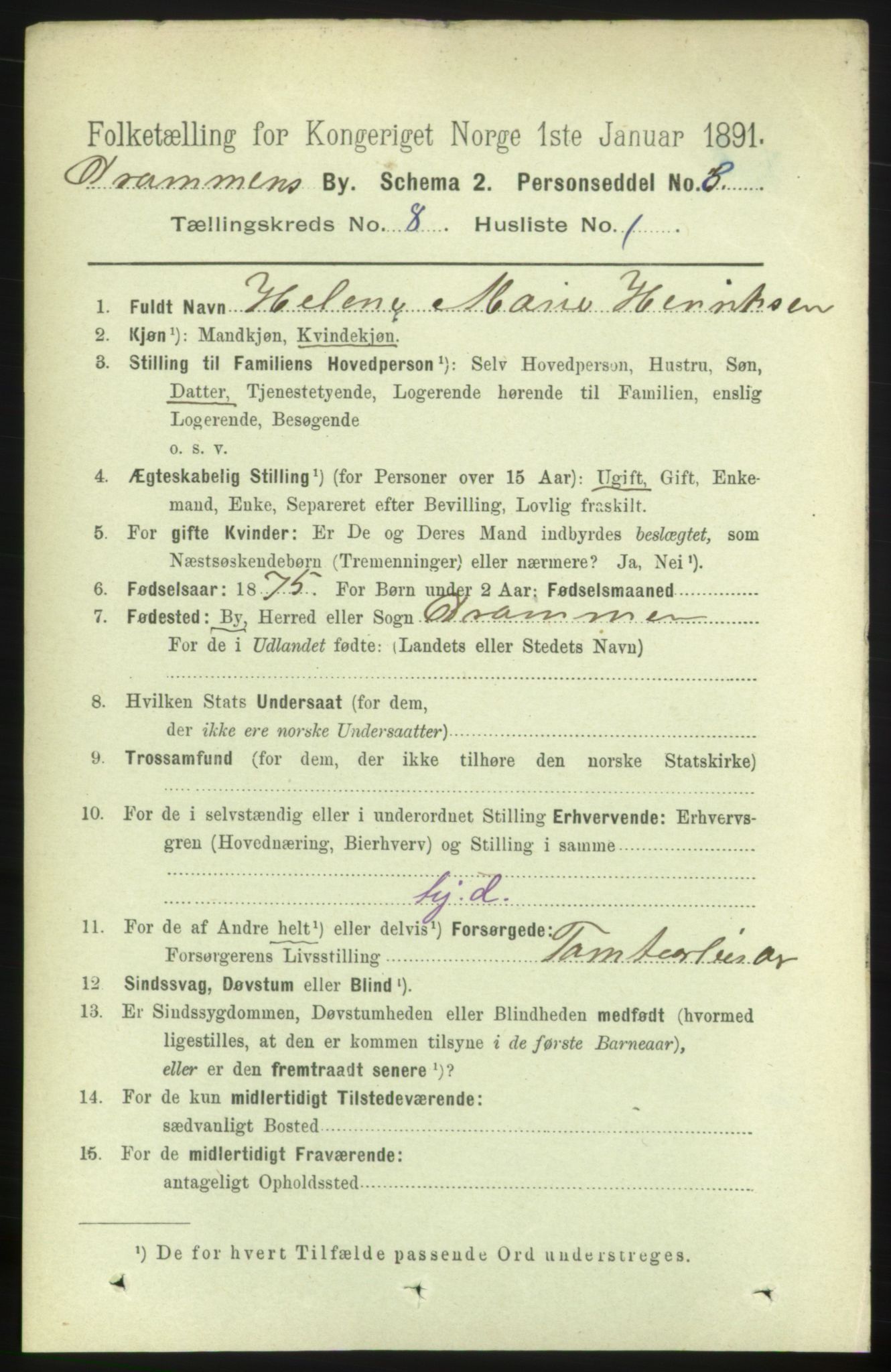 RA, 1891 census for 0602 Drammen, 1891, p. 6780