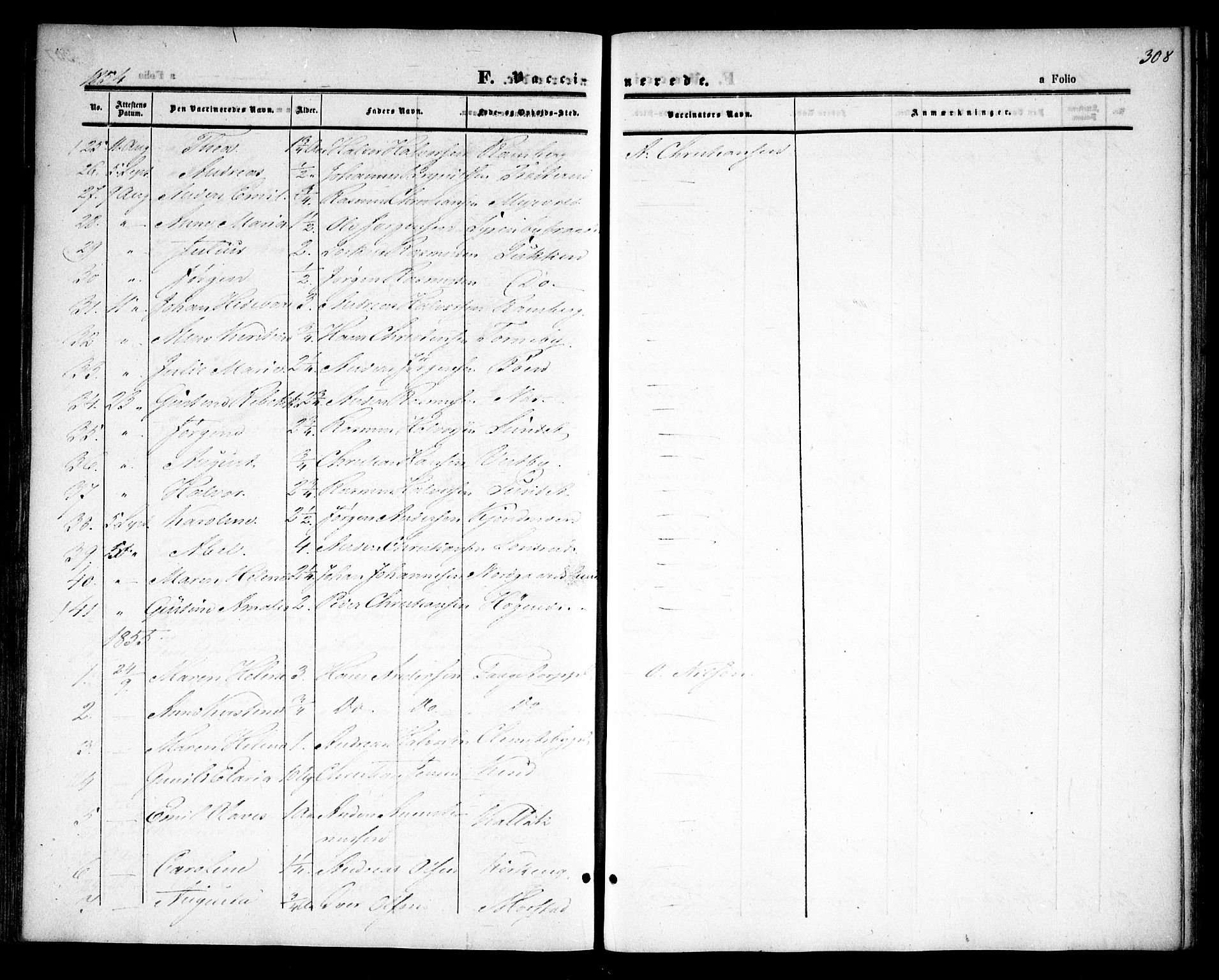 Rødenes prestekontor Kirkebøker, AV/SAO-A-2005/F/Fa/L0006: Parish register (official) no. I 6, 1850-1859, p. 308