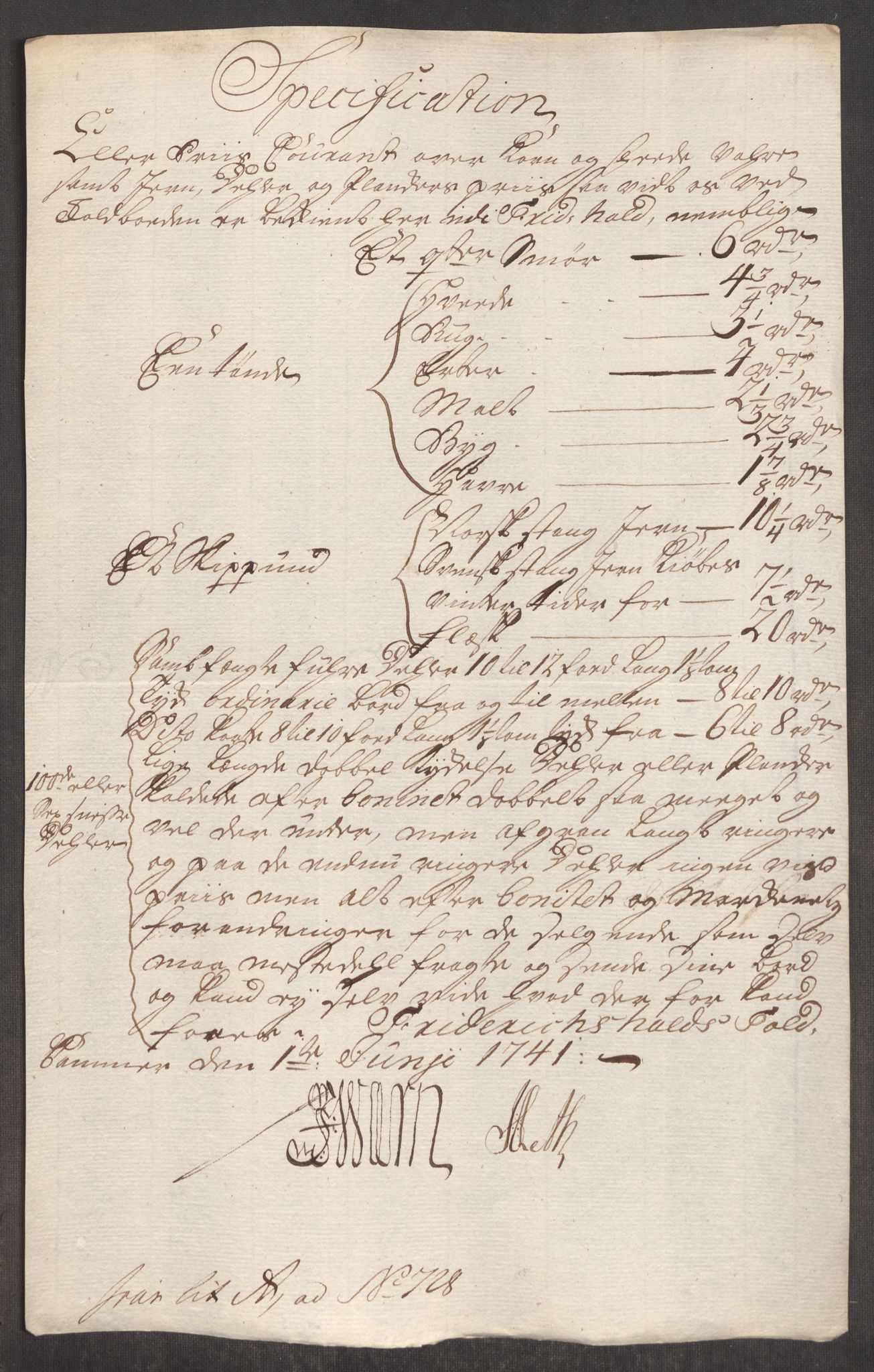 Rentekammeret inntil 1814, Realistisk ordnet avdeling, AV/RA-EA-4070/Oe/L0002: [Ø1]: Priskuranter, 1740-1744, p. 195