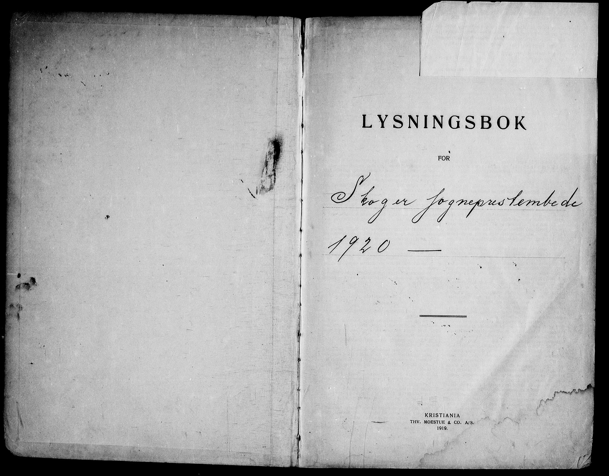 Skoger kirkebøker, SAKO/A-59/H/Ha/L0001: Banns register no. I 1, 1920-1952