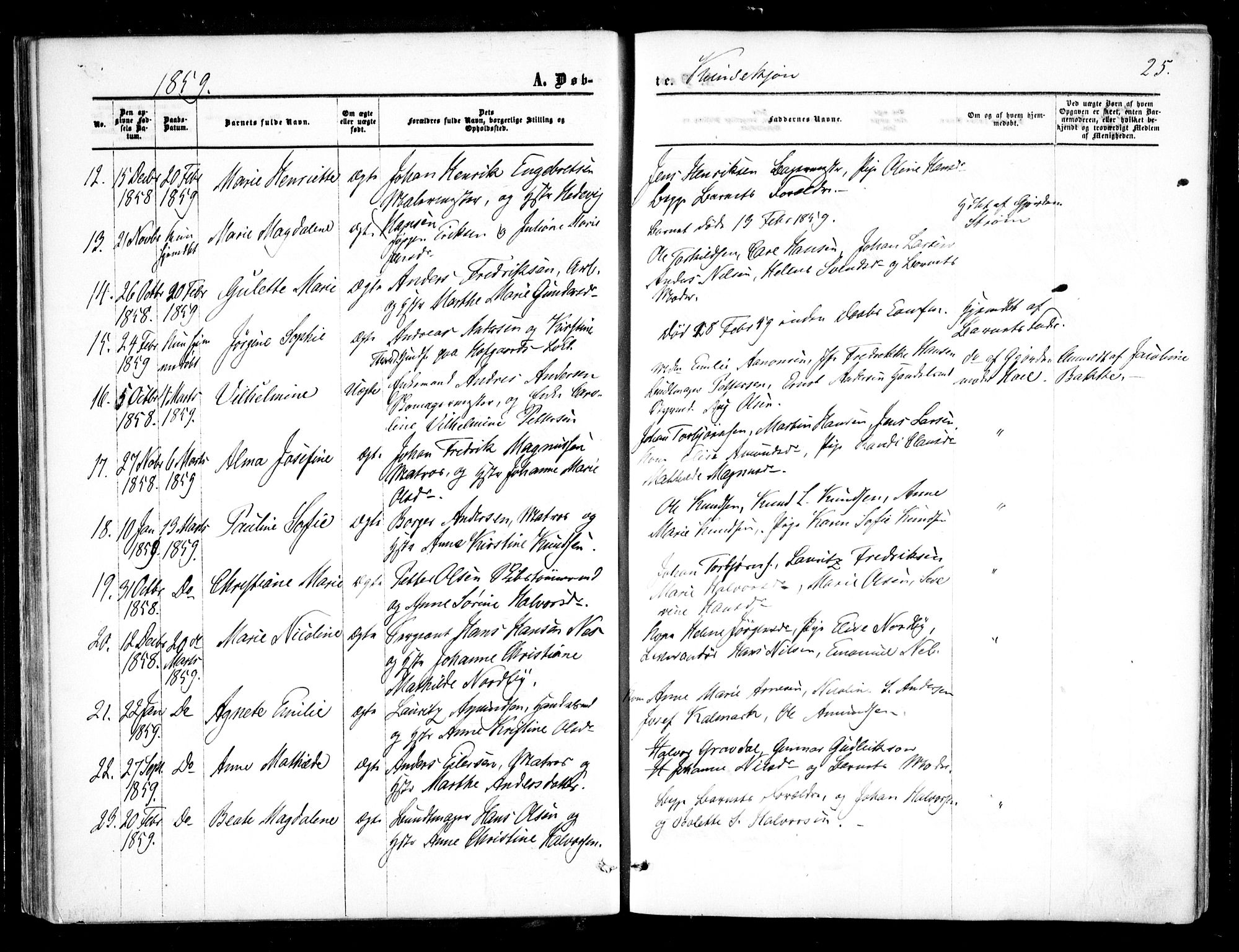 Halden prestekontor Kirkebøker, AV/SAO-A-10909/F/Fa/L0007: Parish register (official) no. I 7, 1857-1865, p. 25