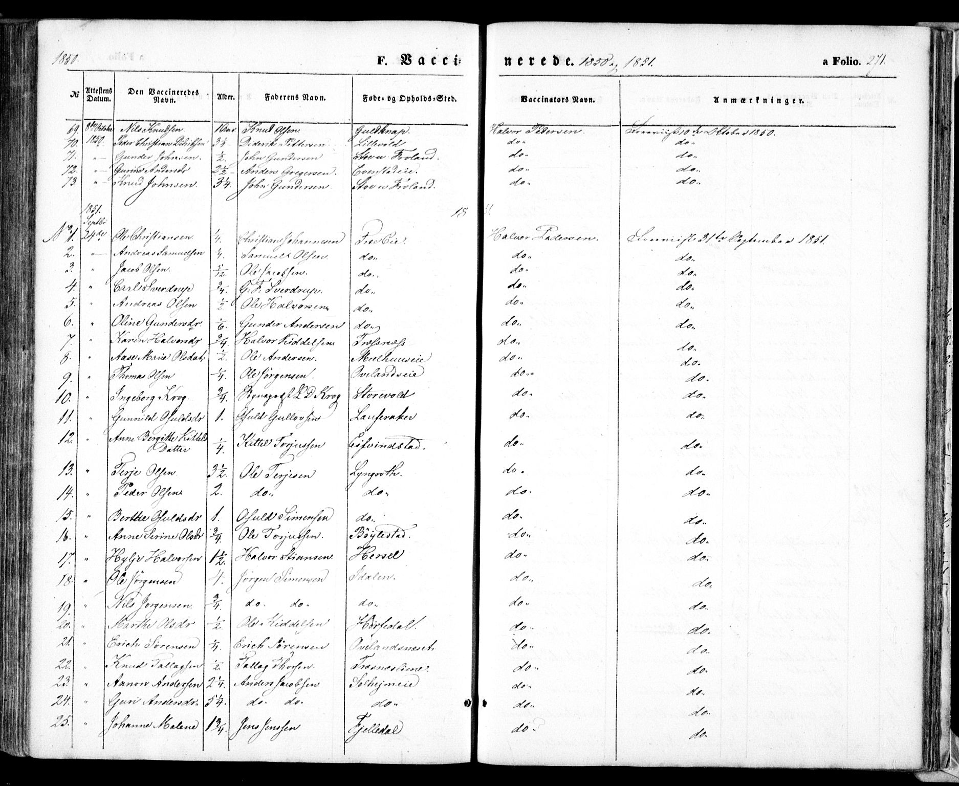 Froland sokneprestkontor, AV/SAK-1111-0013/F/Fa/L0002: Parish register (official) no. A 2, 1845-1863, p. 271