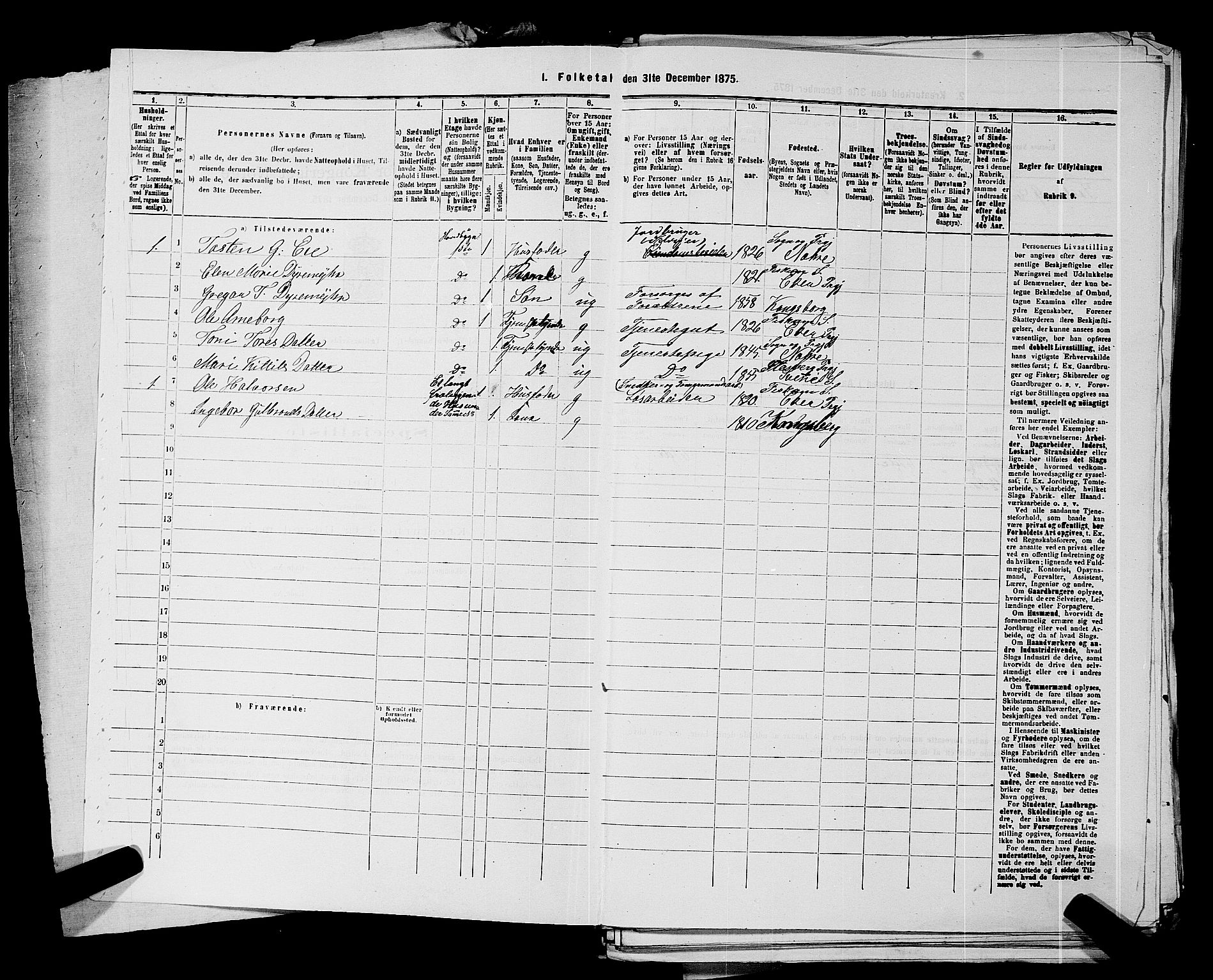 SAKO, 1875 census for 0604B Kongsberg/Kongsberg, 1875, p. 975