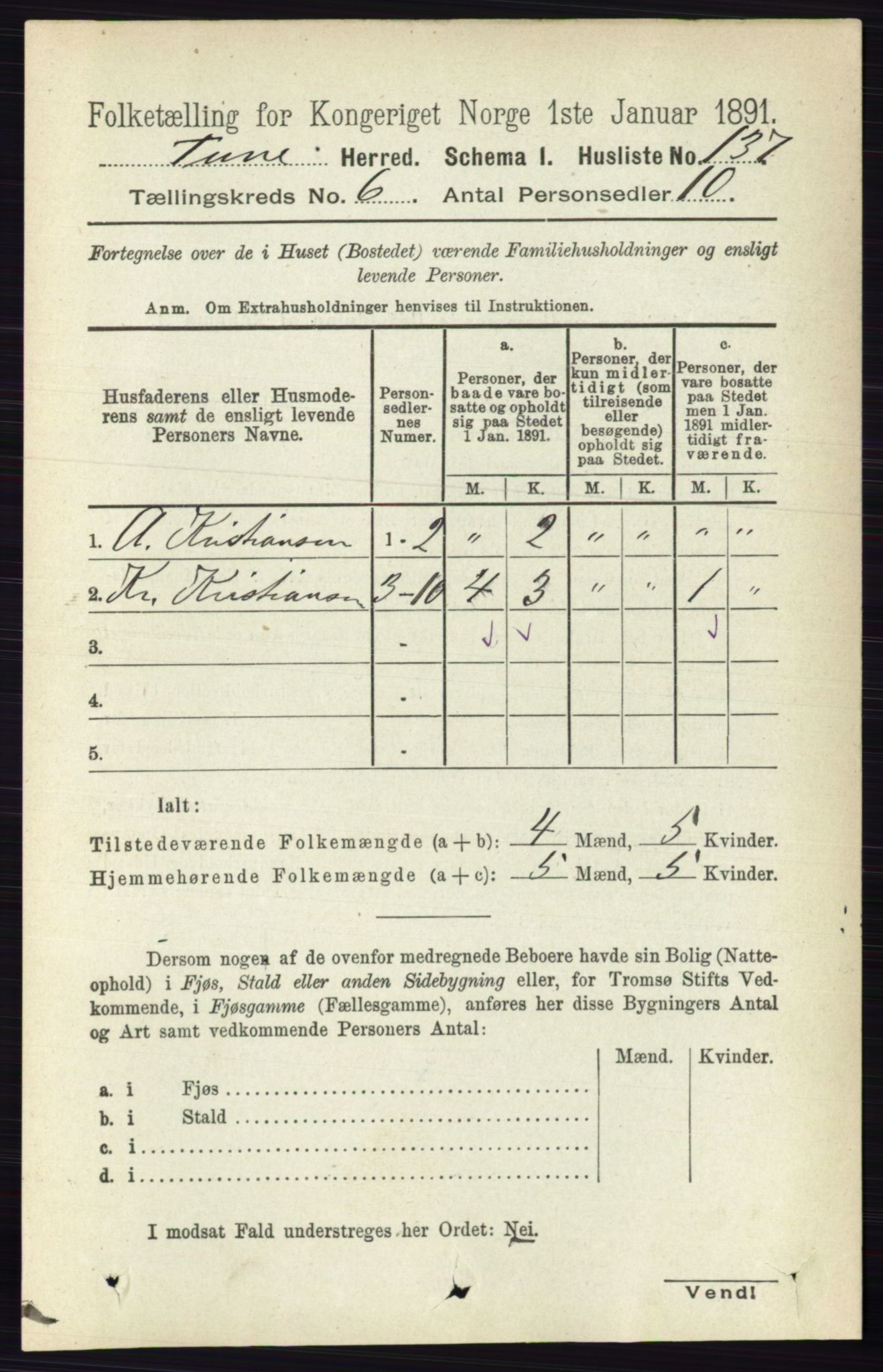 RA, 1891 census for 0130 Tune, 1891, p. 4088