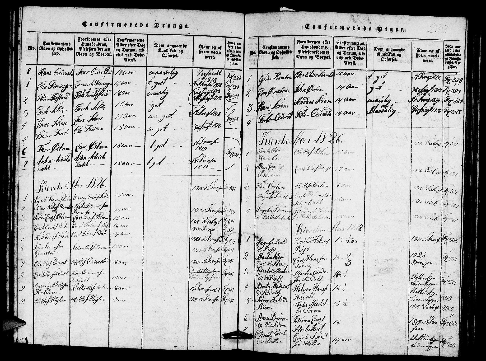 Etne sokneprestembete, SAB/A-75001/H/Hab: Parish register (copy) no. A 1, 1815-1849, p. 237