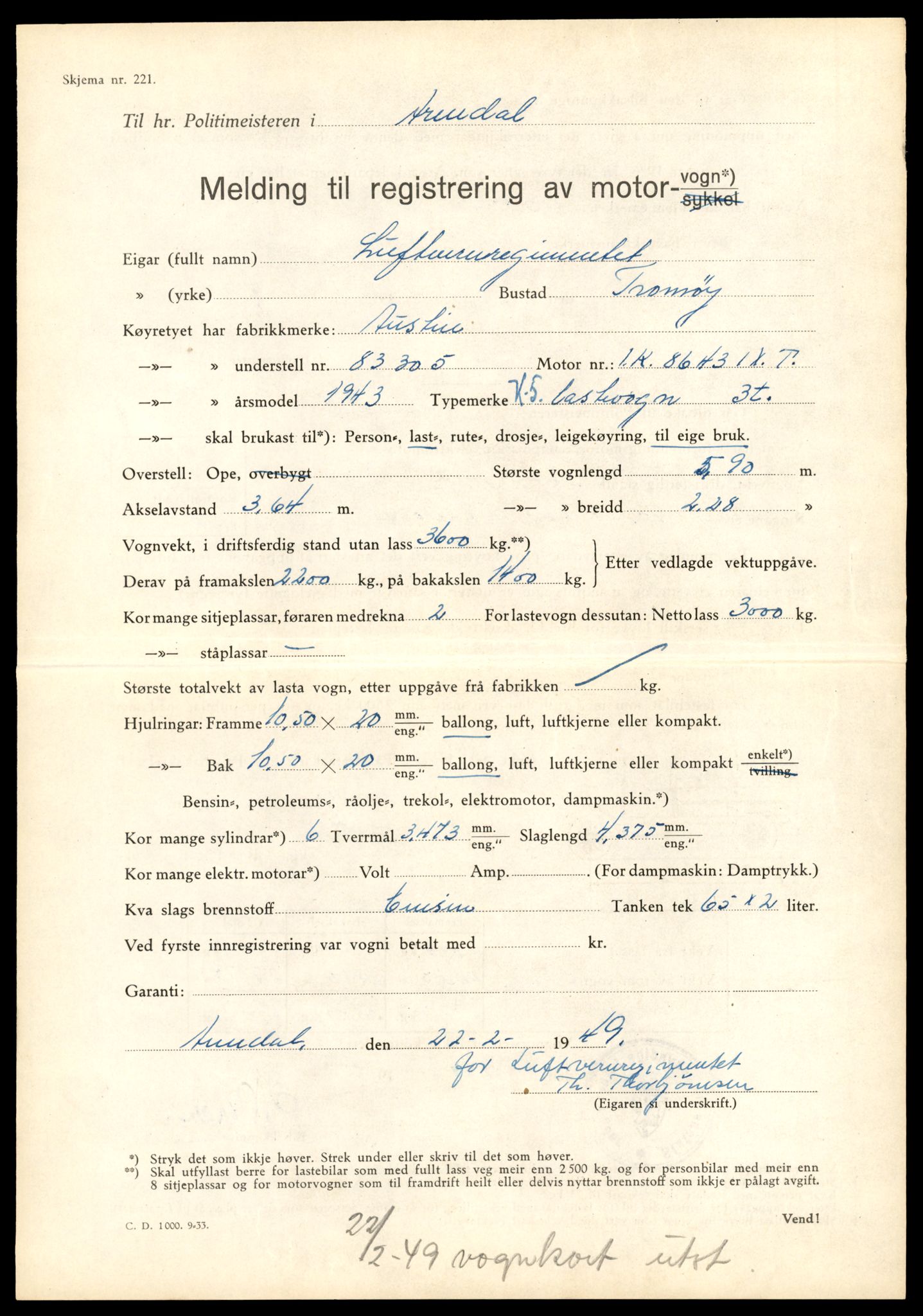 Møre og Romsdal vegkontor - Ålesund trafikkstasjon, AV/SAT-A-4099/F/Fe/L0036: Registreringskort for kjøretøy T 12831 - T 13030, 1927-1998, p. 427