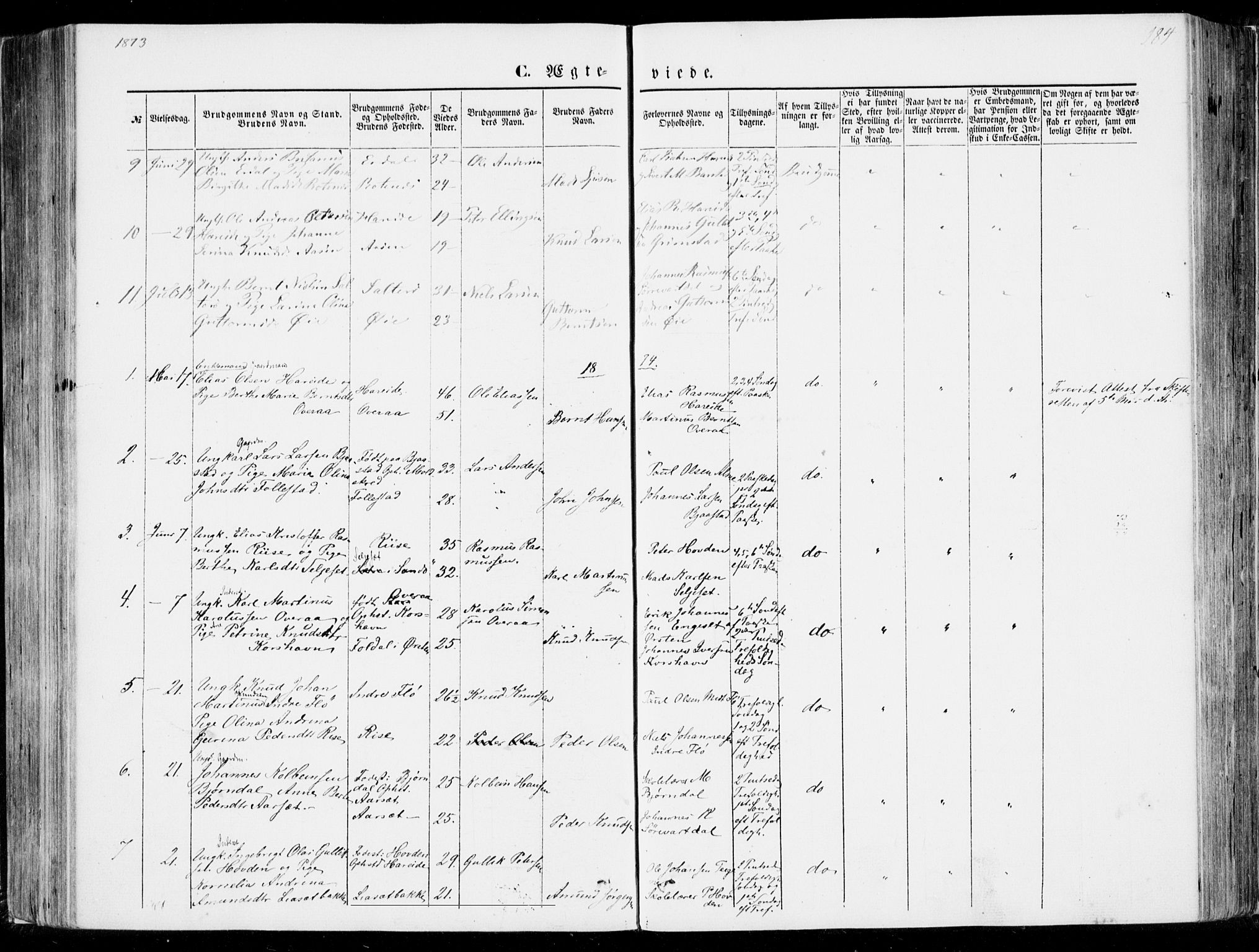 Ministerialprotokoller, klokkerbøker og fødselsregistre - Møre og Romsdal, SAT/A-1454/510/L0121: Parish register (official) no. 510A01, 1848-1877, p. 184