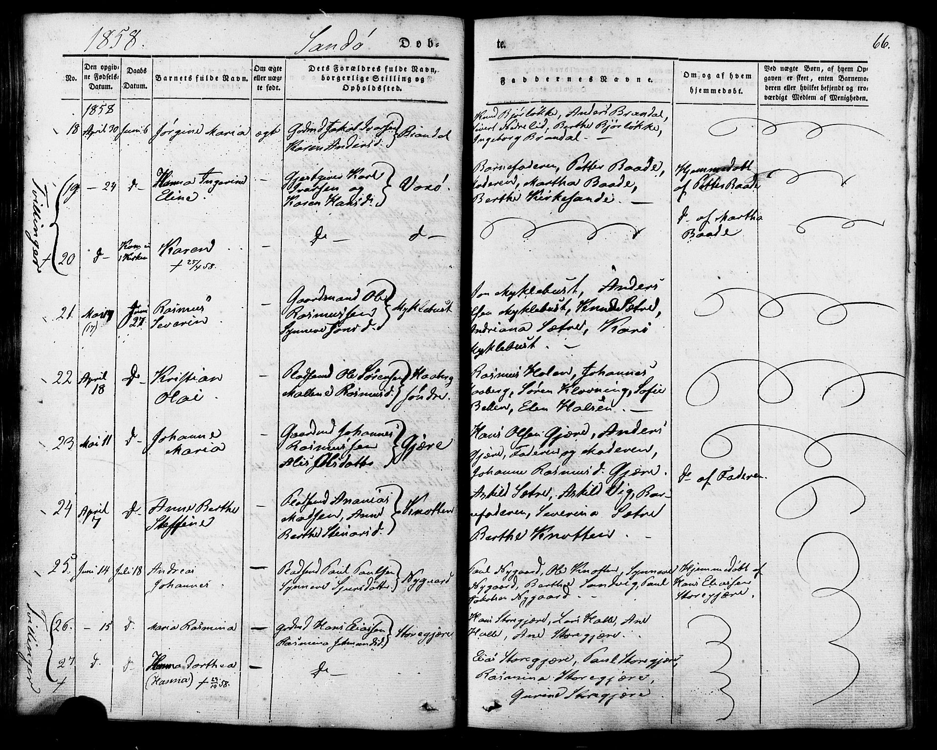 Ministerialprotokoller, klokkerbøker og fødselsregistre - Møre og Romsdal, SAT/A-1454/503/L0034: Parish register (official) no. 503A02, 1841-1884, p. 66