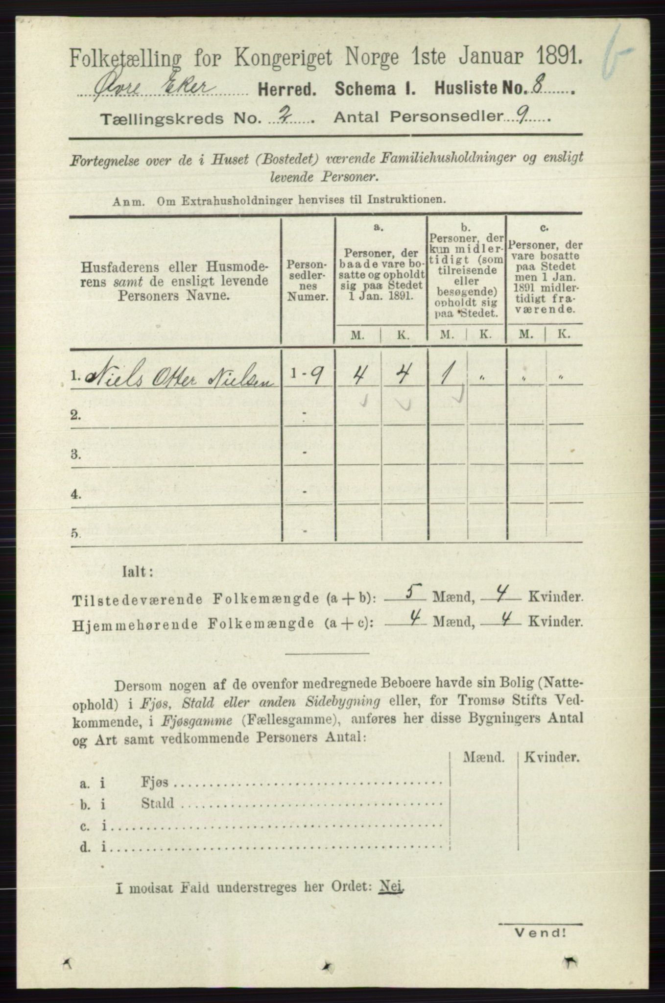 RA, 1891 census for 0624 Øvre Eiker, 1891, p. 8386