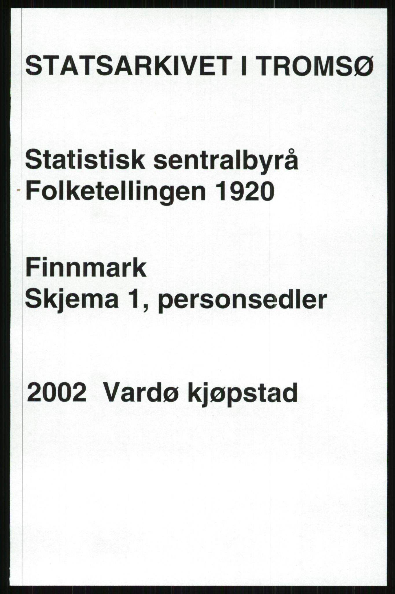 SATØ, 1920 census for Vardø, 1920, p. 2357