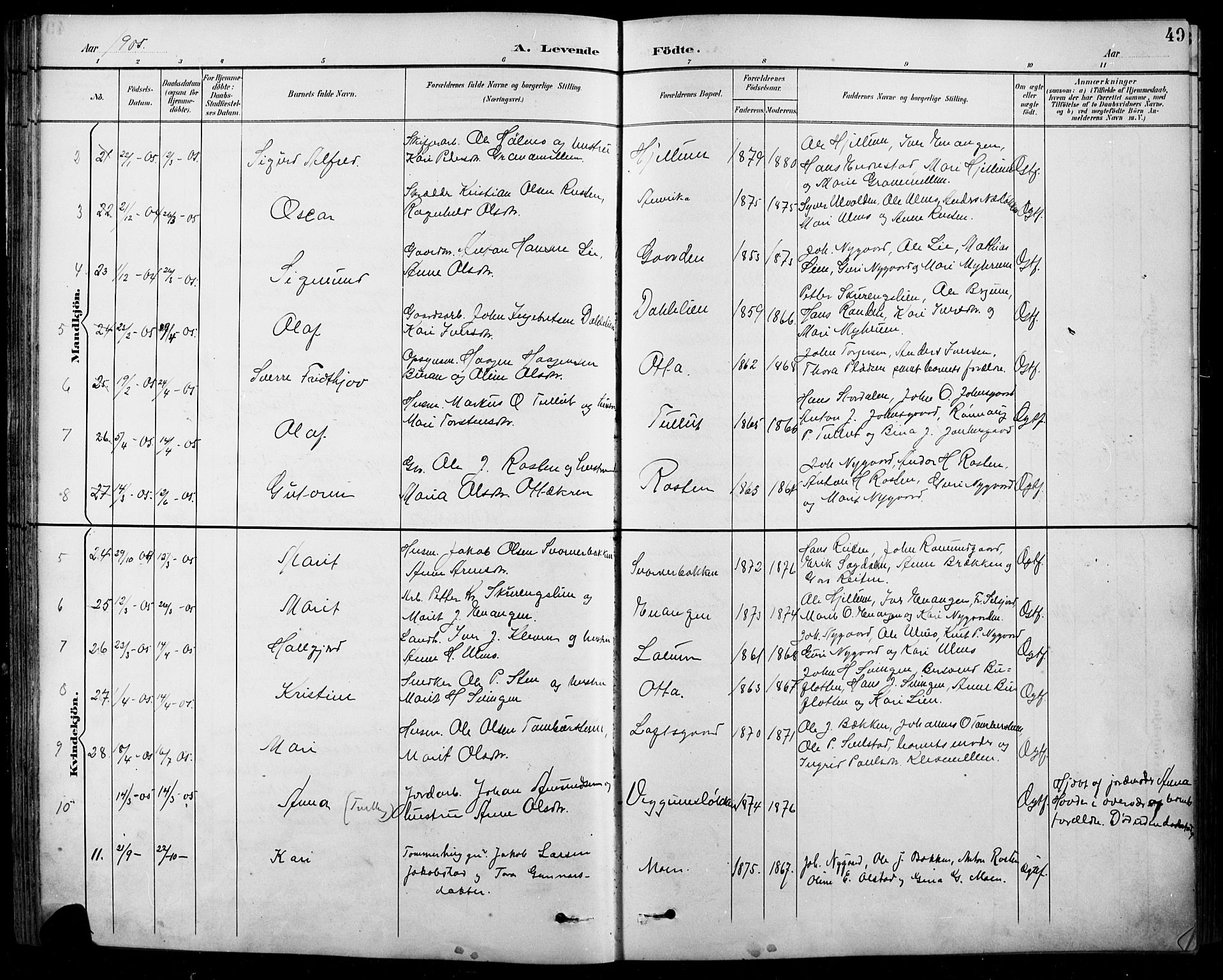 Sel prestekontor, SAH/PREST-074/H/Ha/Hab/L0001: Parish register (copy) no. 1, 1894-1923, p. 49