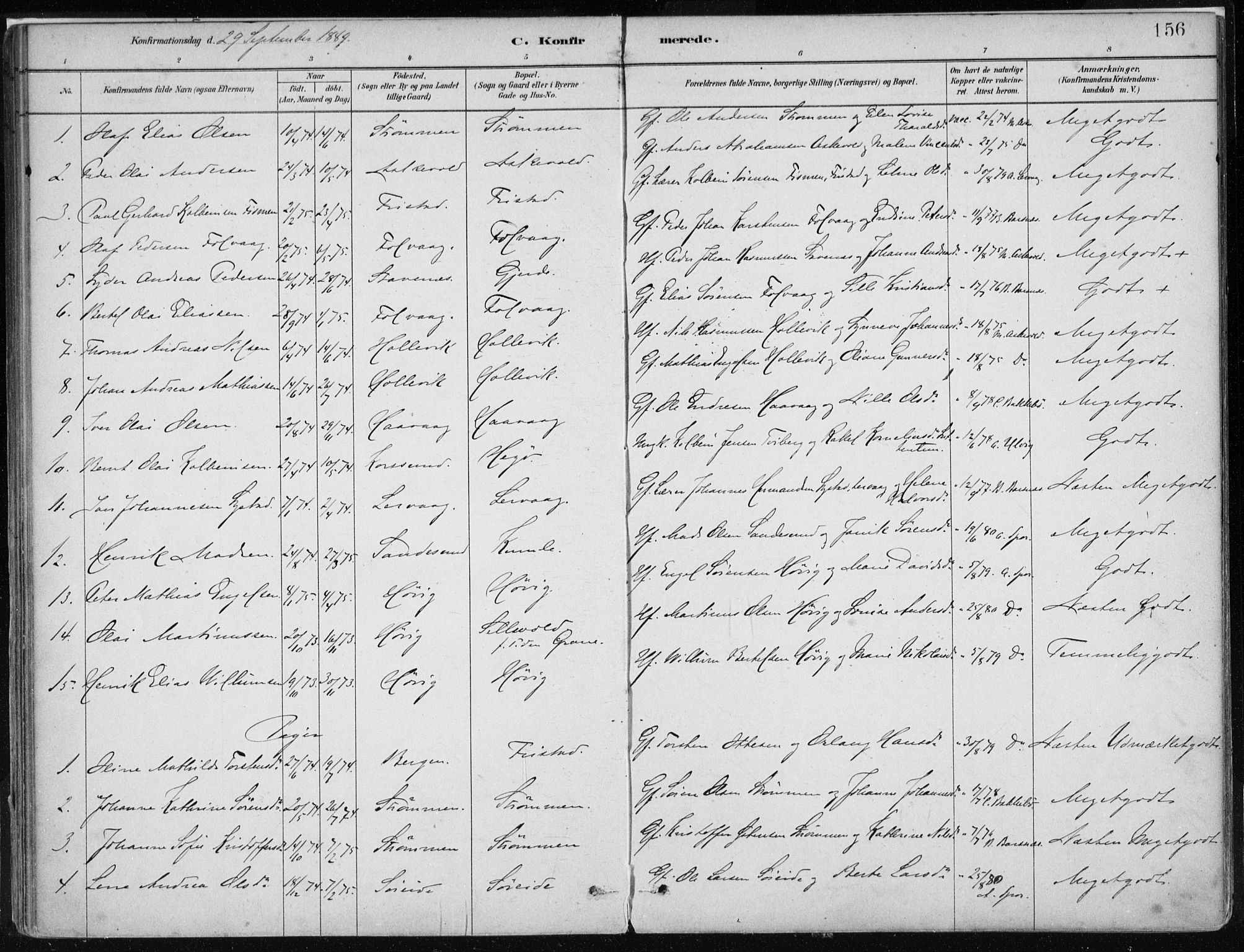 Askvoll sokneprestembete, SAB/A-79501/H/Haa/Haab/L0002: Parish register (official) no. B 2, 1879-1909, p. 156
