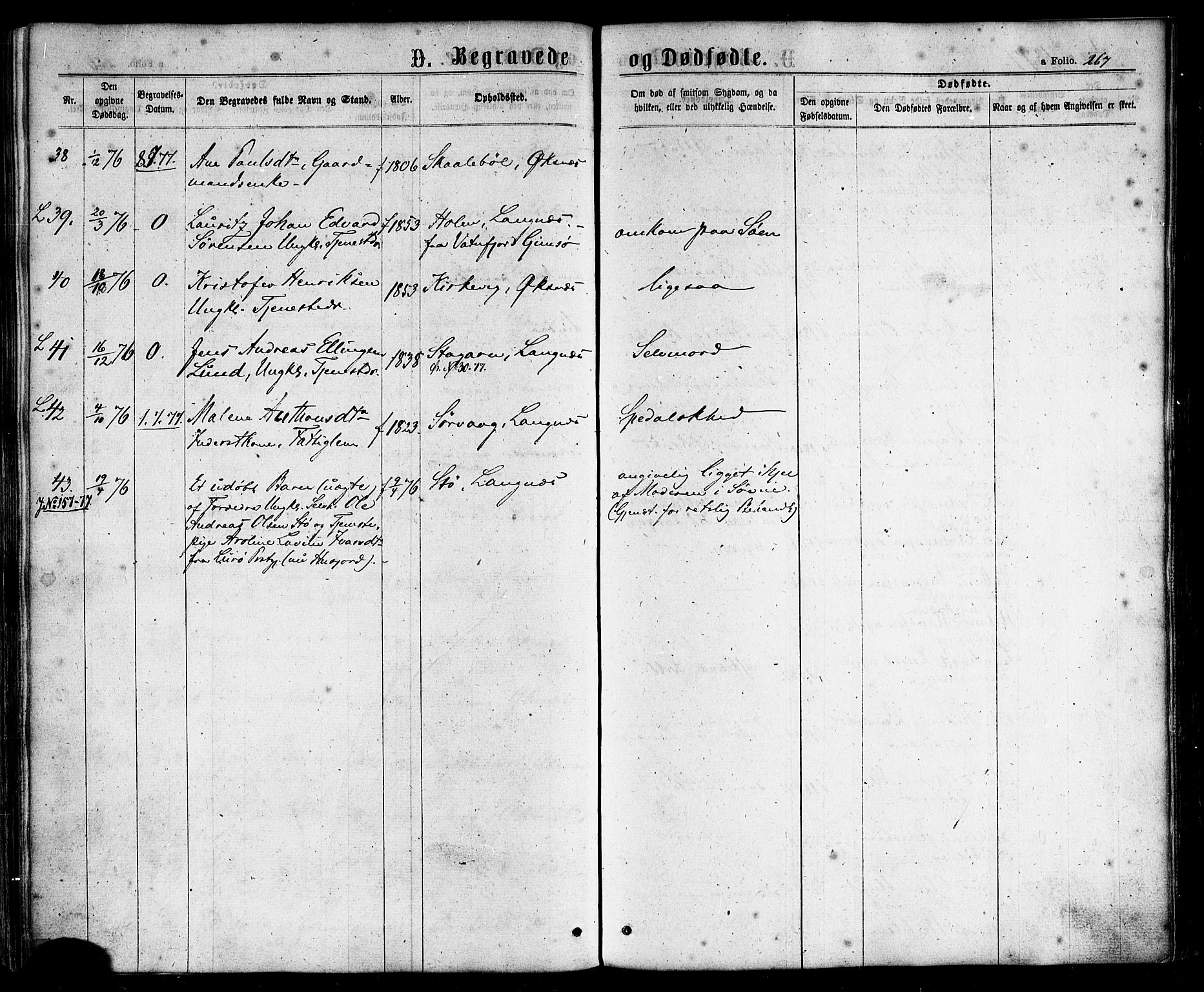 Ministerialprotokoller, klokkerbøker og fødselsregistre - Nordland, AV/SAT-A-1459/893/L1334: Parish register (official) no. 893A07, 1867-1877, p. 267