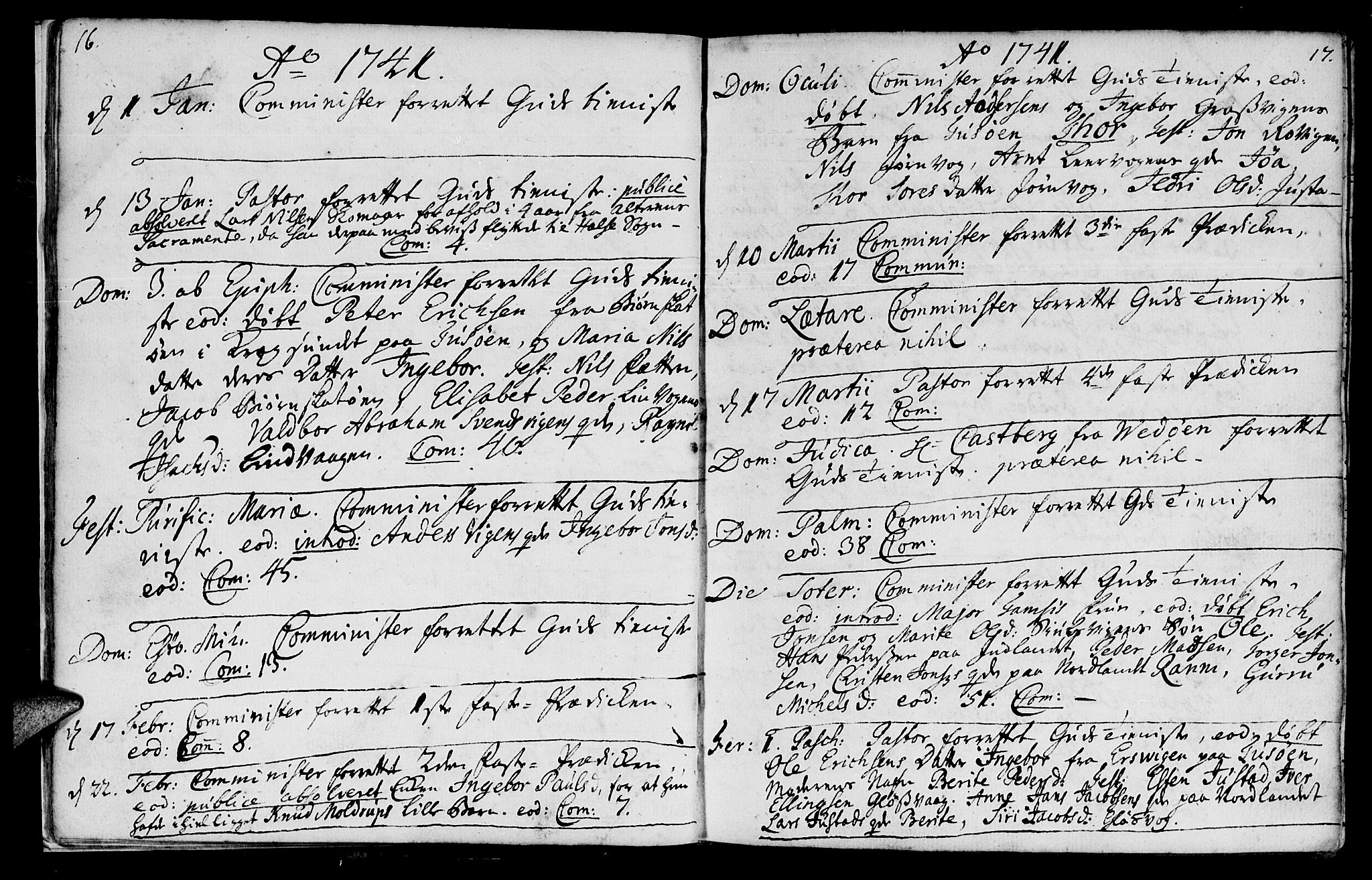 Ministerialprotokoller, klokkerbøker og fødselsregistre - Møre og Romsdal, AV/SAT-A-1454/572/L0839: Parish register (official) no. 572A02, 1739-1754, p. 16-17