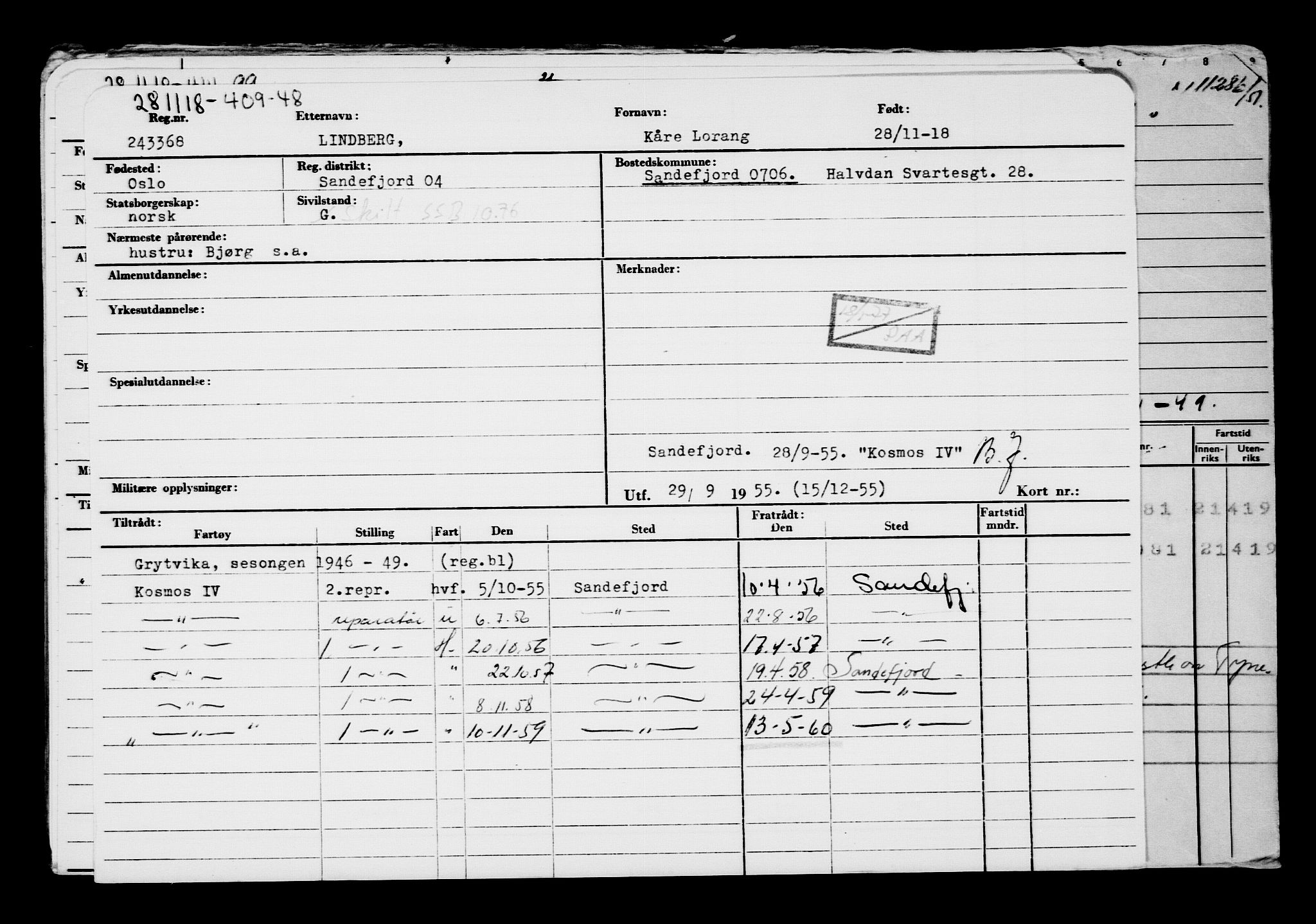 Direktoratet for sjømenn, AV/RA-S-3545/G/Gb/L0164: Hovedkort, 1918, p. 335