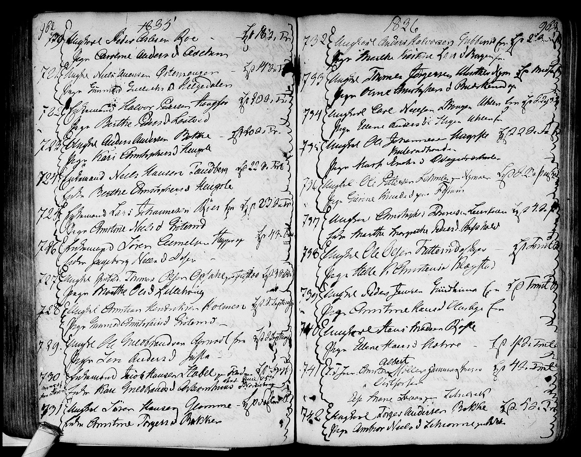 Modum kirkebøker, AV/SAKO-A-234/F/Fa/L0003: Parish register (official) no. 3, 1783-1819, p. 962-963