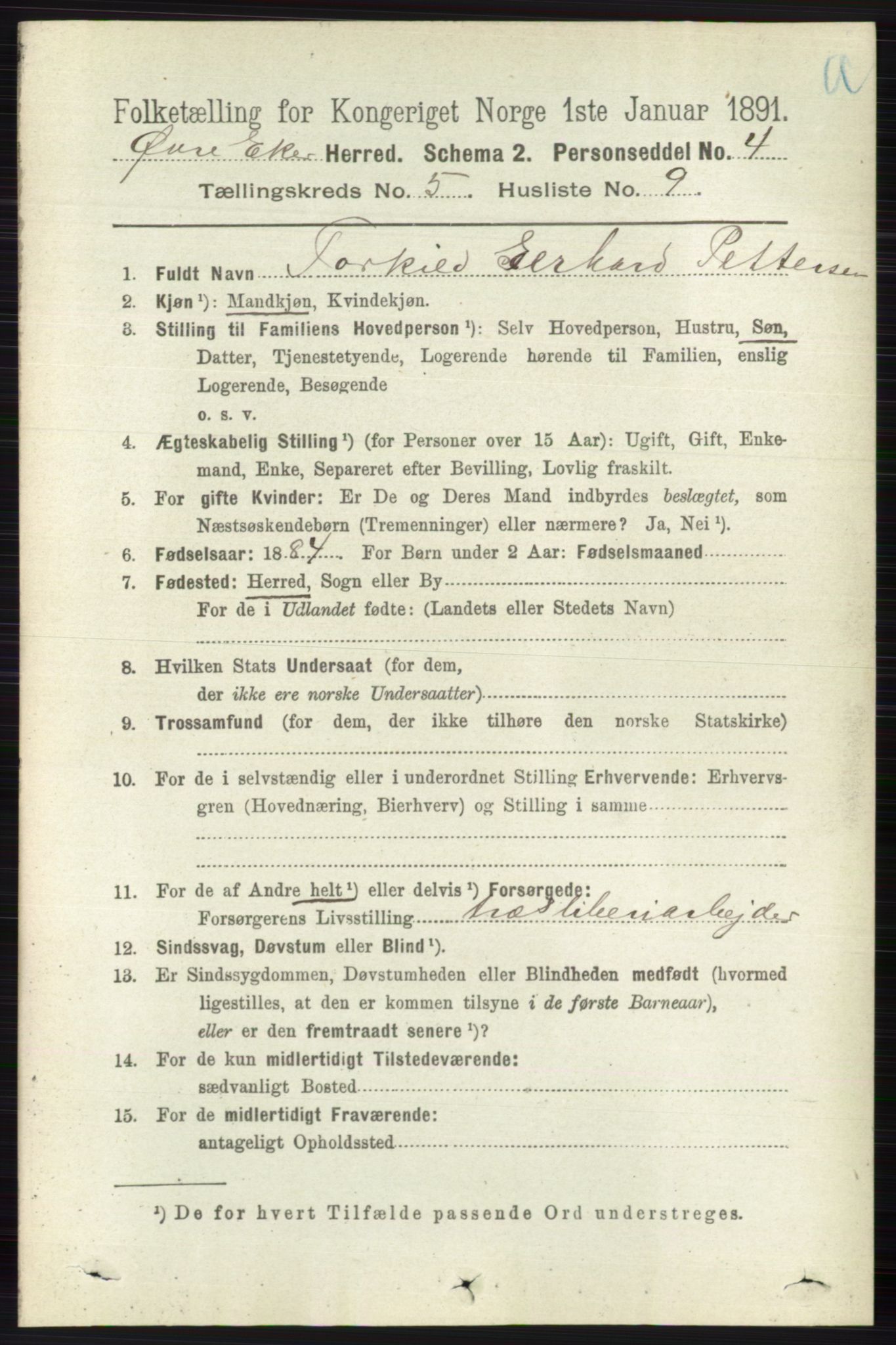 RA, 1891 census for 0624 Øvre Eiker, 1891, p. 1861