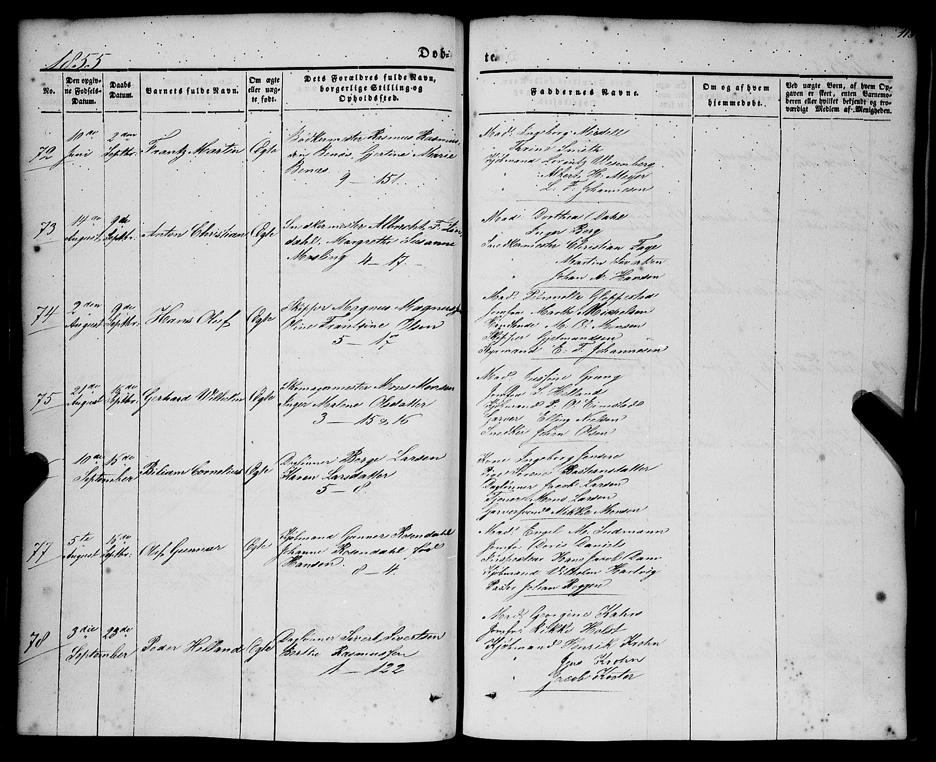 Nykirken Sokneprestembete, AV/SAB-A-77101/H/Haa/L0014: Parish register (official) no. B 1, 1844-1858, p. 113