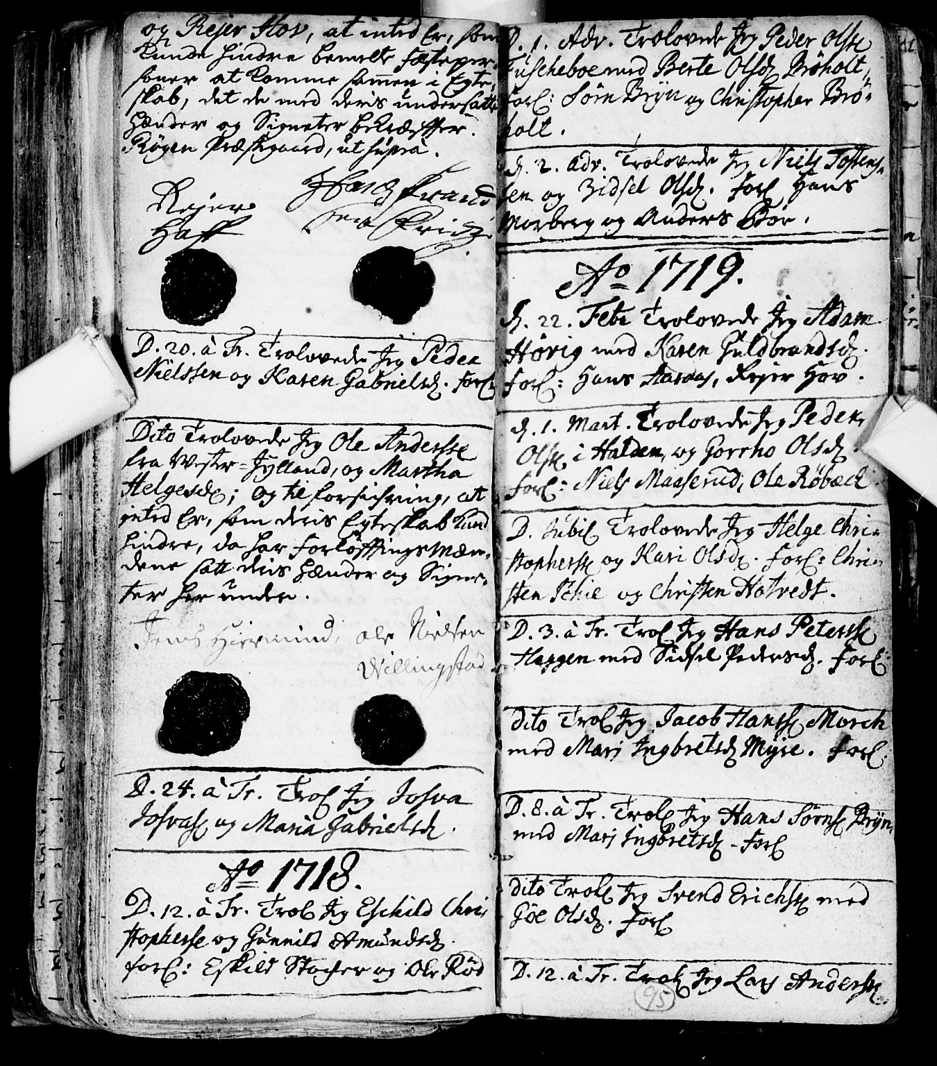 Røyken kirkebøker, AV/SAKO-A-241/F/Fa/L0001: Parish register (official) no. 1, 1701-1730, p. 95