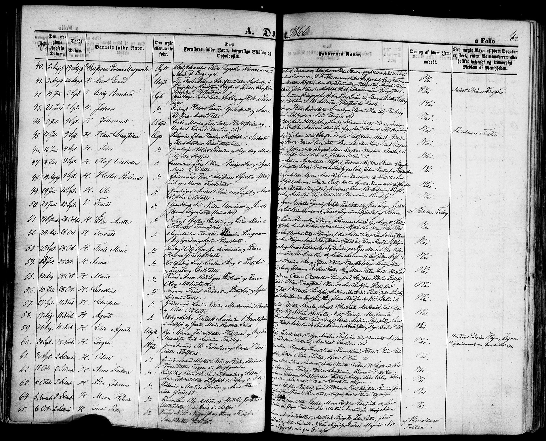 Hof kirkebøker, AV/SAKO-A-64/F/Fa/L0006: Parish register (official) no. I 6, 1851-1877, p. 162