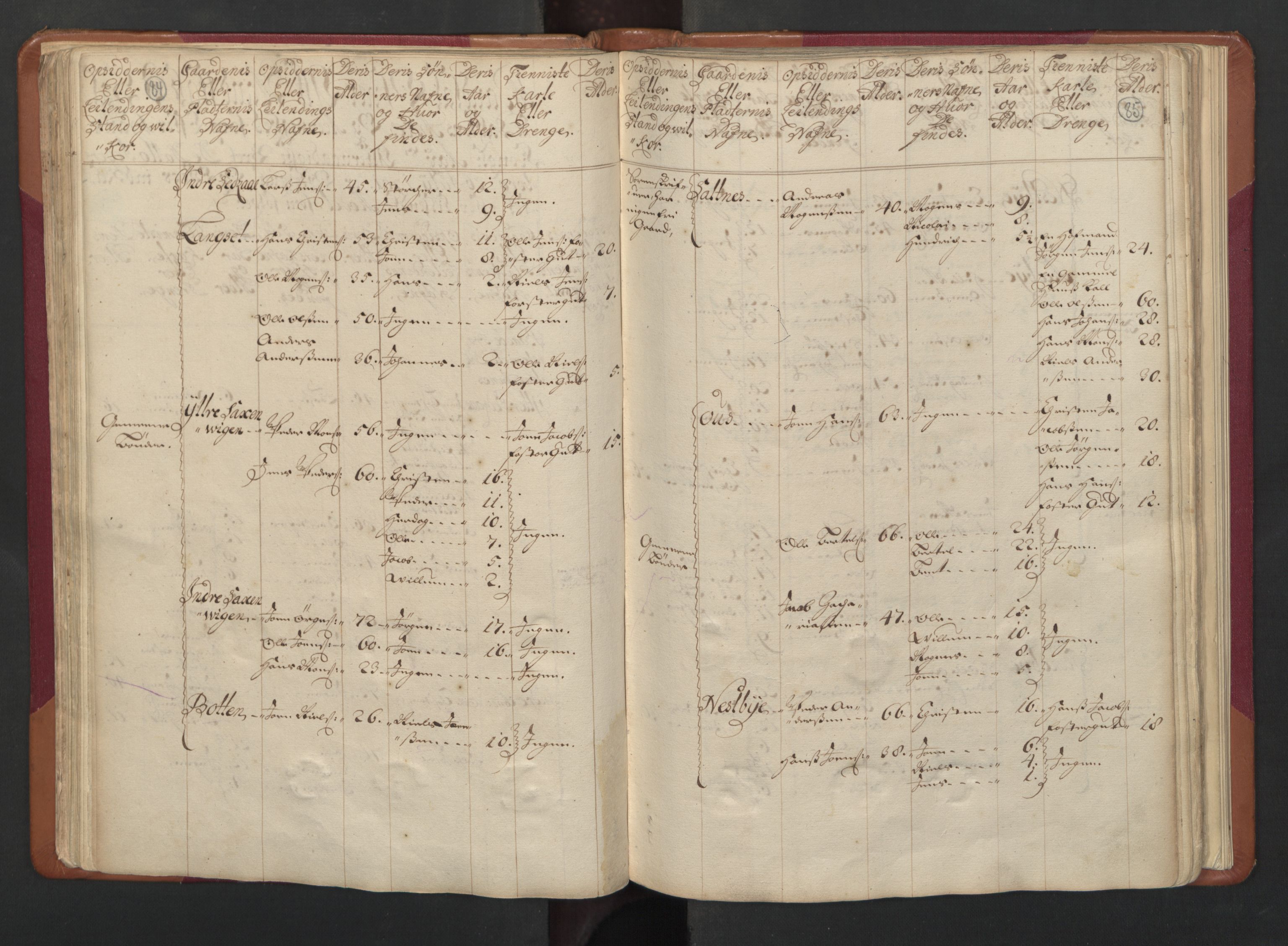 RA, Census (manntall) 1701, no. 17: Salten fogderi, 1701, p. 84-85