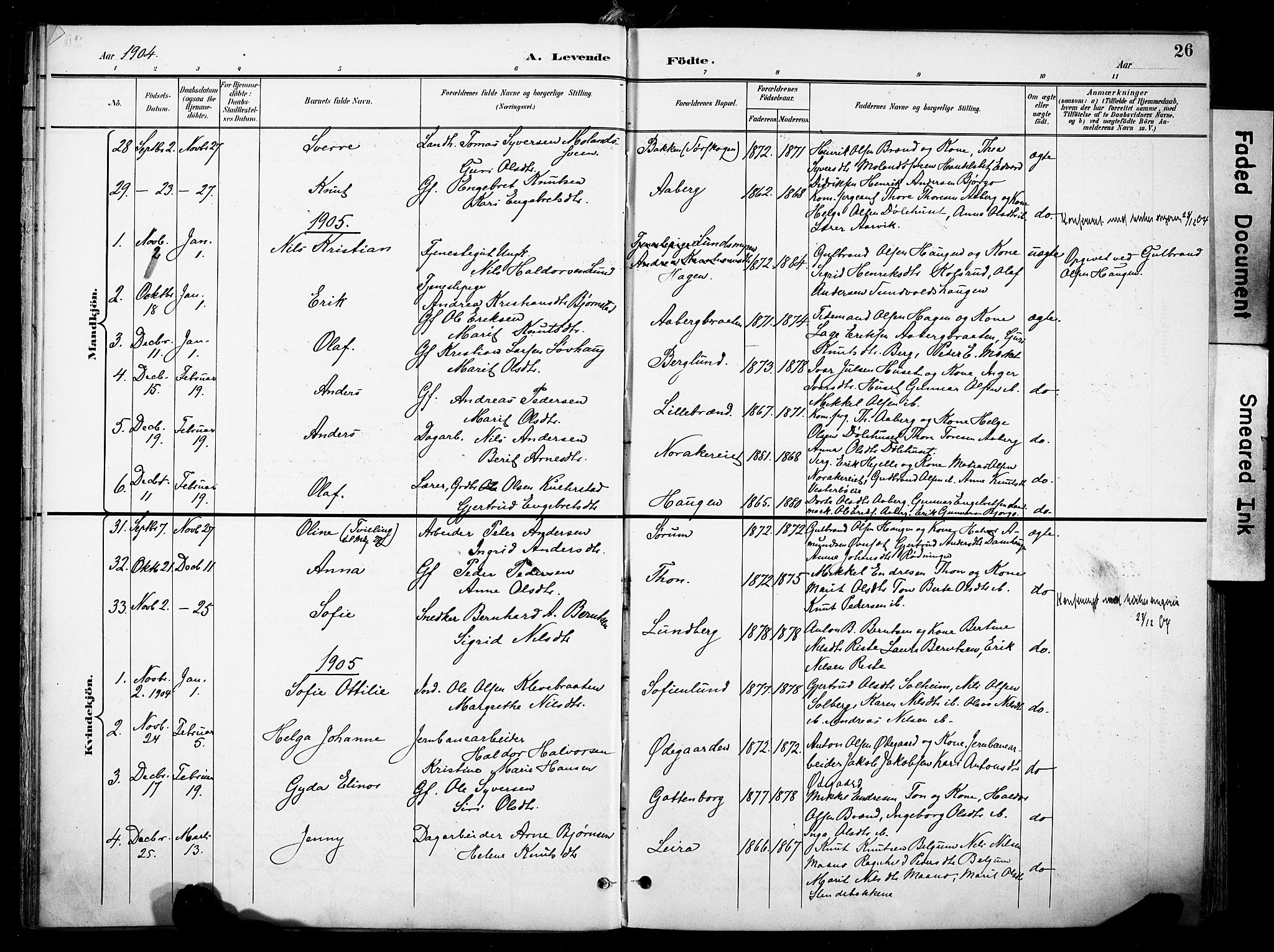 Nord-Aurdal prestekontor, SAH/PREST-132/H/Ha/Haa/L0014: Parish register (official) no. 14, 1896-1912, p. 26