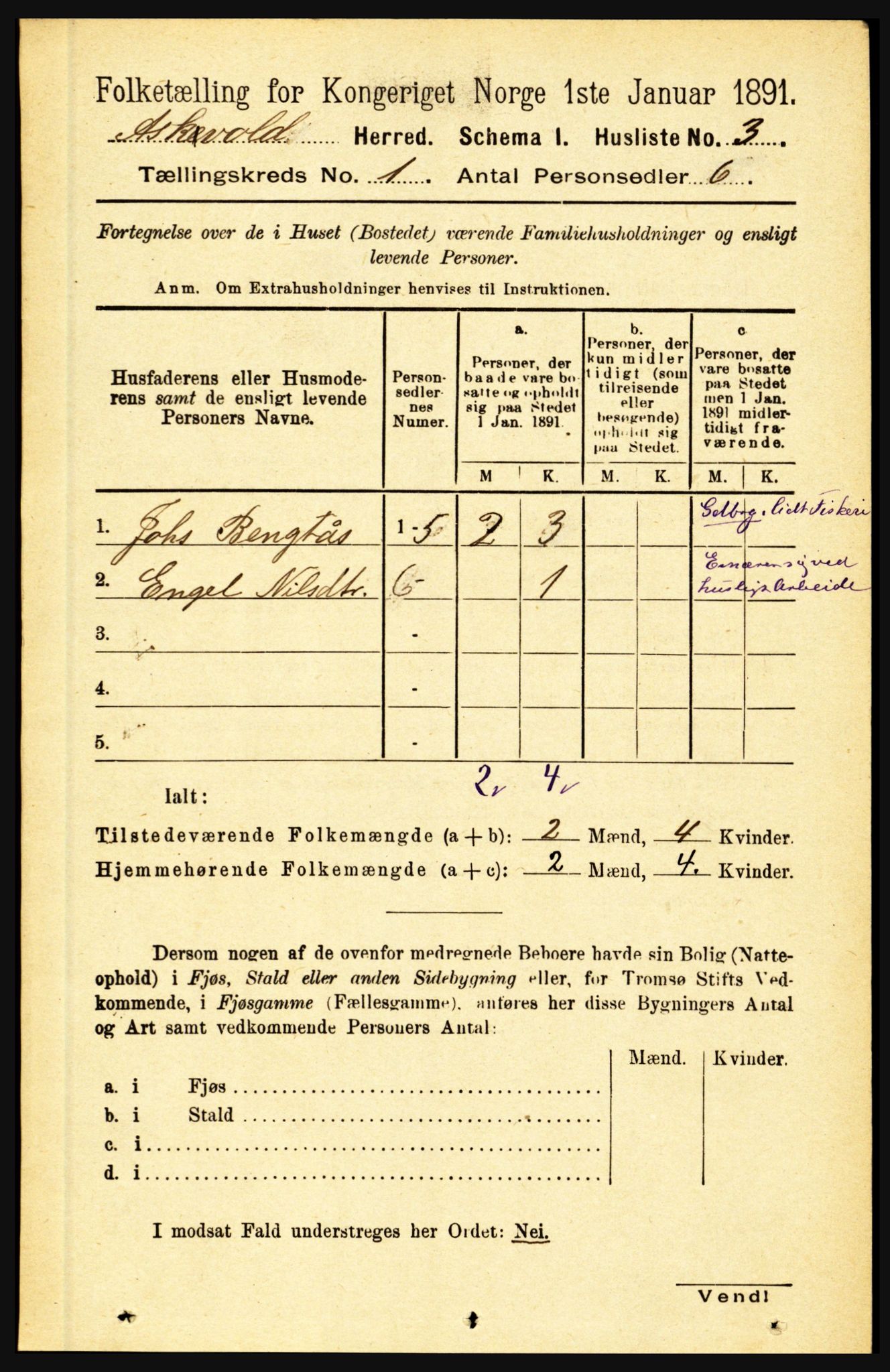 RA, 1891 census for 1428 Askvoll, 1891, p. 29