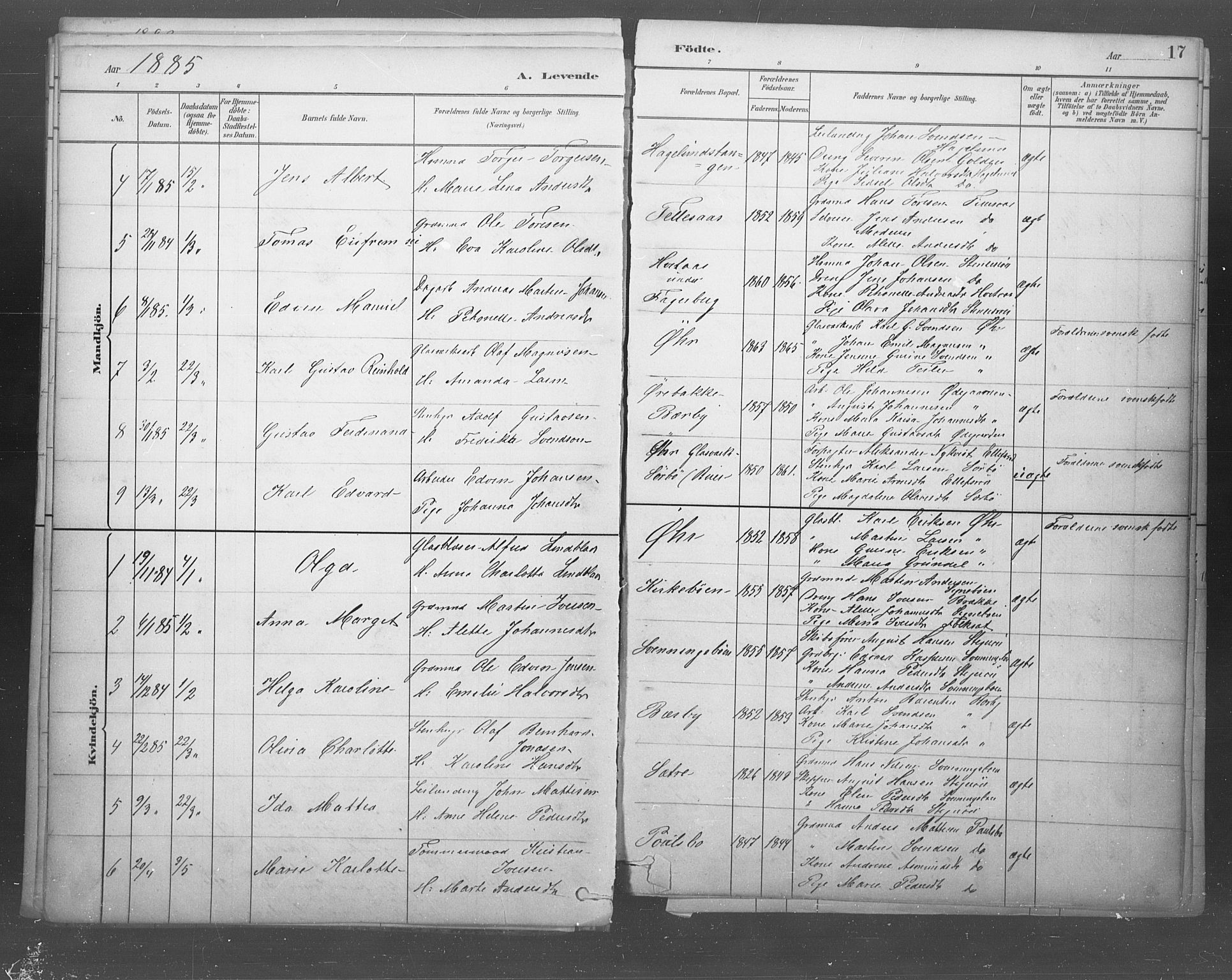 Idd prestekontor Kirkebøker, SAO/A-10911/F/Fb/L0002: Parish register (official) no. II 2, 1882-1923, p. 17