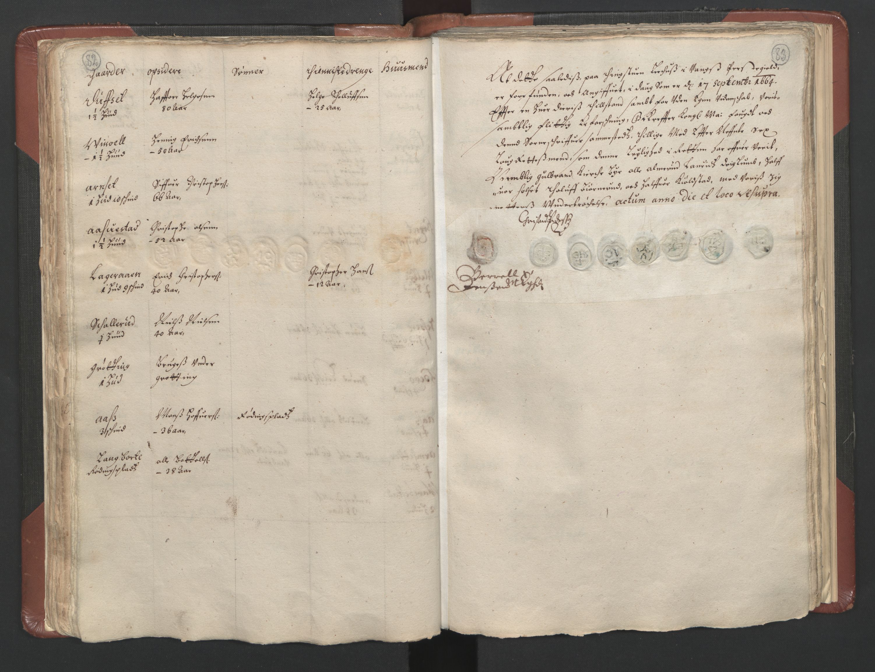 RA, Bailiff's Census 1664-1666, no. 3: Hedmark fogderi and Solør, Østerdal and Odal fogderi, 1664, p. 82-83