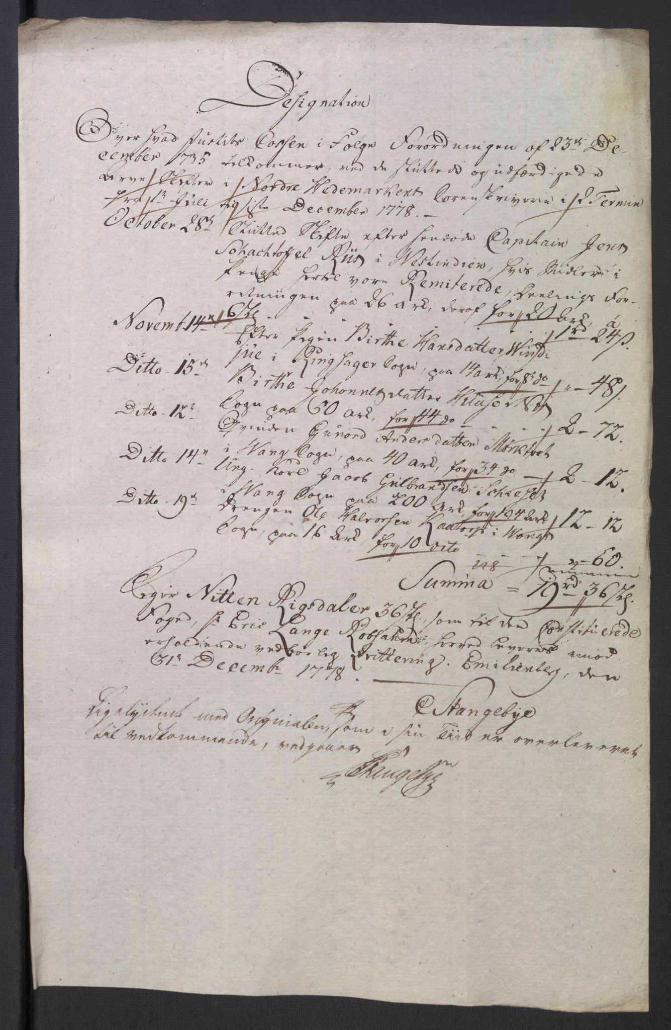 Rentekammeret inntil 1814, Reviderte regnskaper, Mindre regnskaper, AV/RA-EA-4068/Rb/L0014: Opplands amt, 1771-1779, p. 728