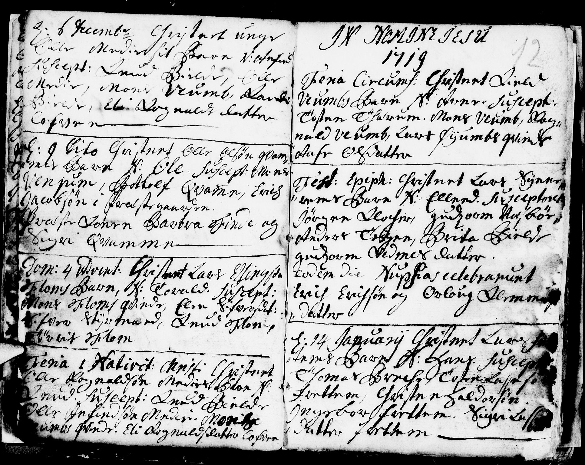 Aurland sokneprestembete, SAB/A-99937/H/Ha/Haa/L0001: Parish register (official) no. A 1, 1716-1734, p. 12