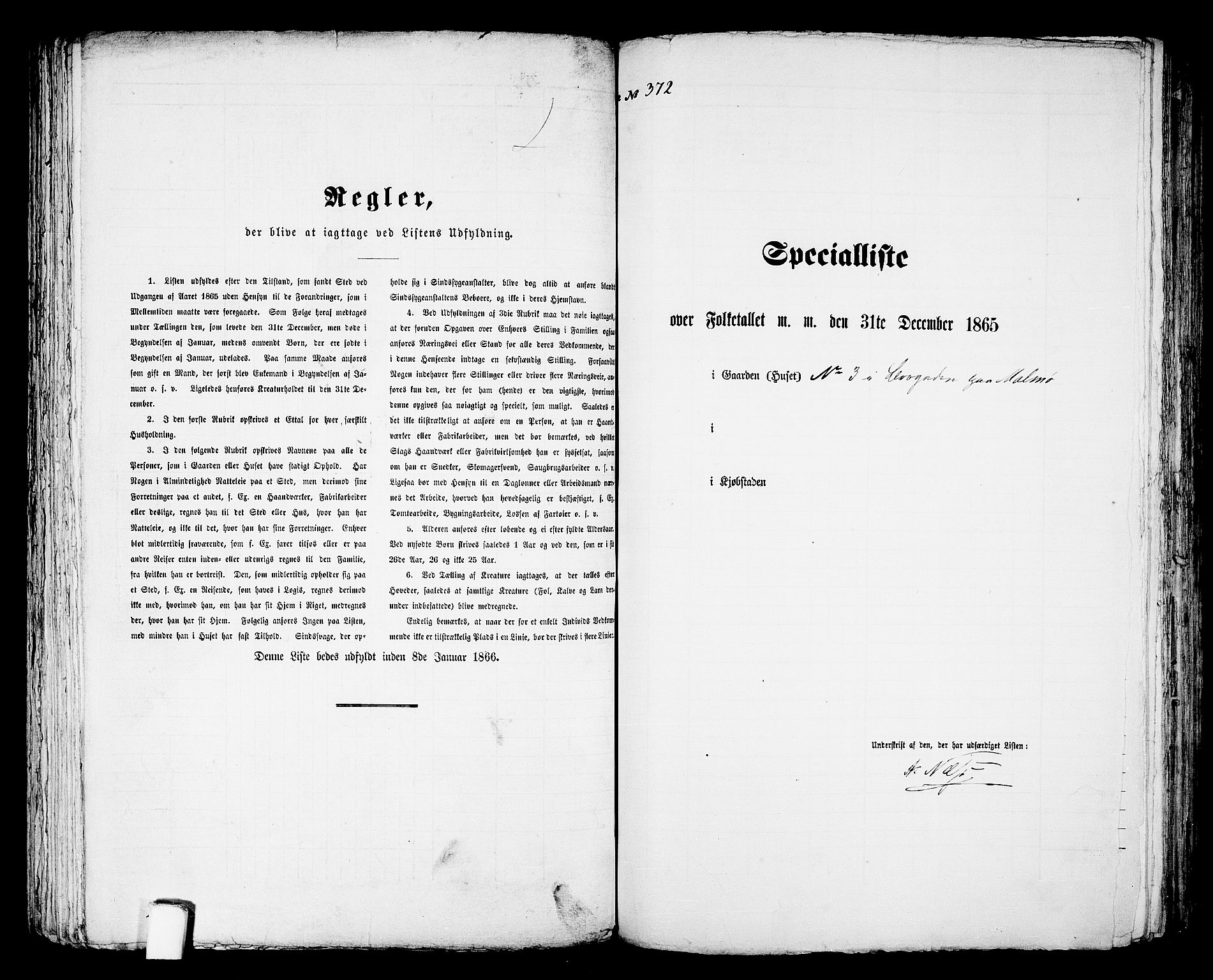 RA, 1865 census for Mandal/Mandal, 1865, p. 752